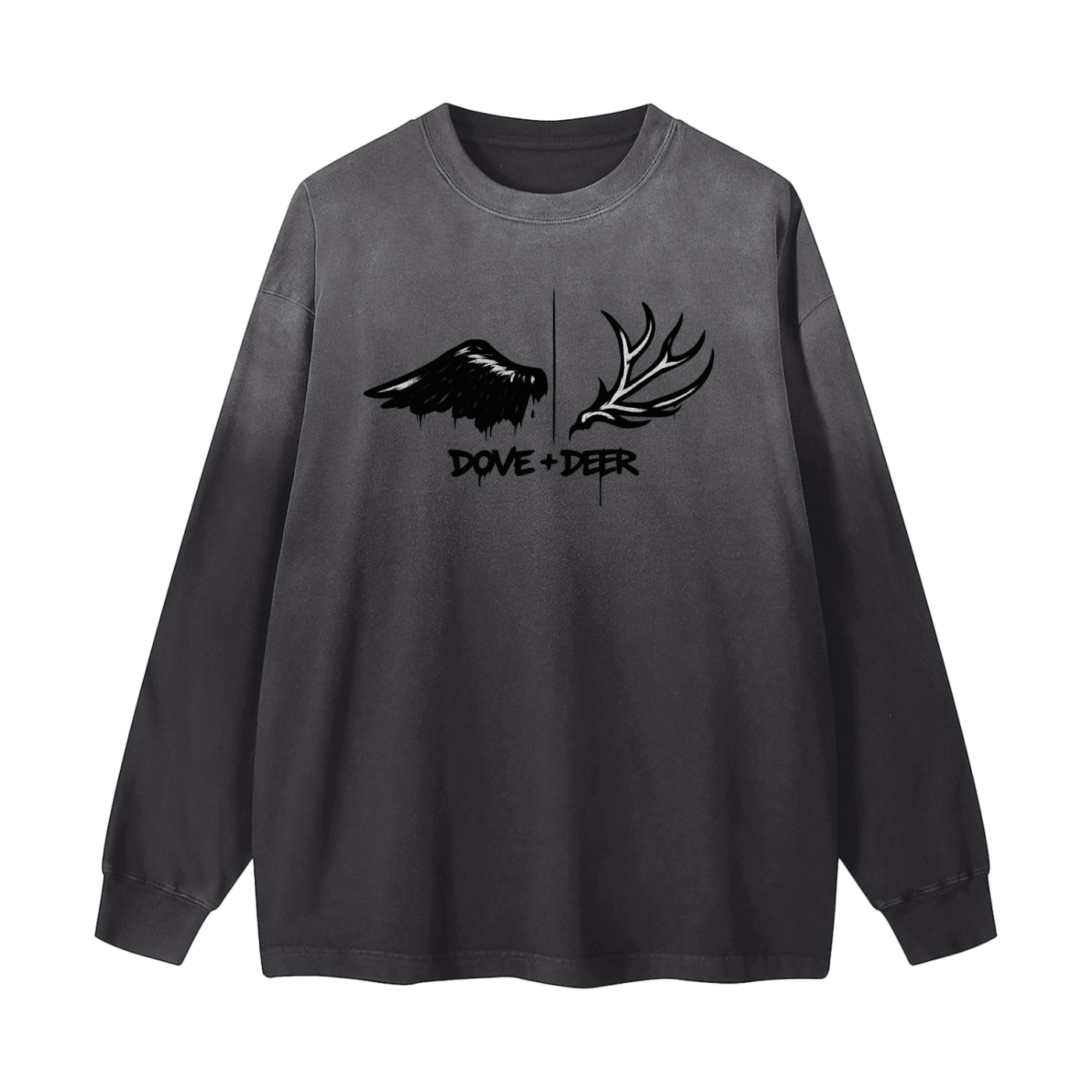 Dove + Deer Graf Gradient Washed Long Sleeve T-Shirt
