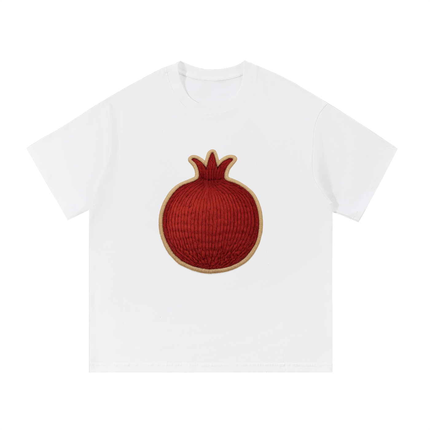 Big Stitched Whole Pom Cotton T-Shirt