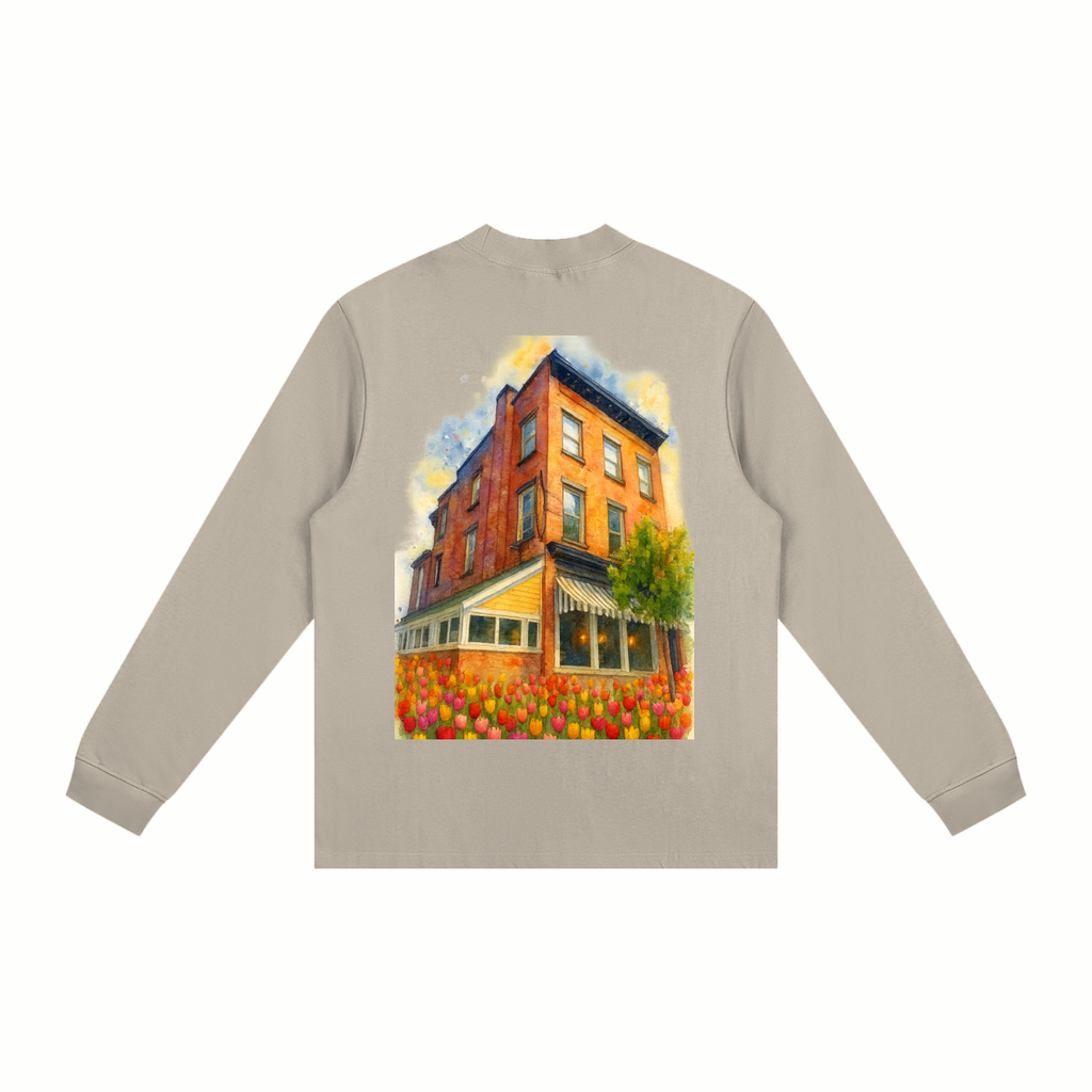 Tulip Front/ 293 State WaterColor Back Essential Non-Shrink Mock Neck Sweatshirt