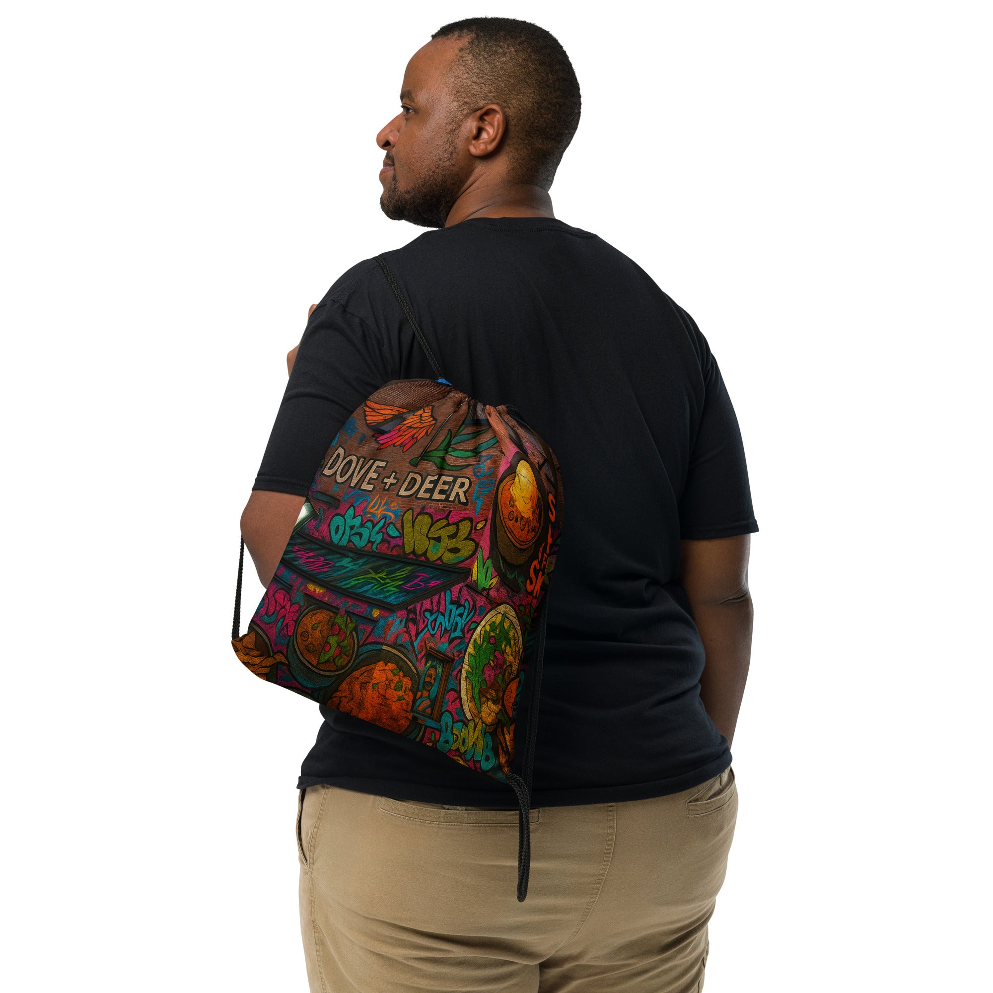 32 Dove St Graffiti Drawstring Bag – Honey PowWow