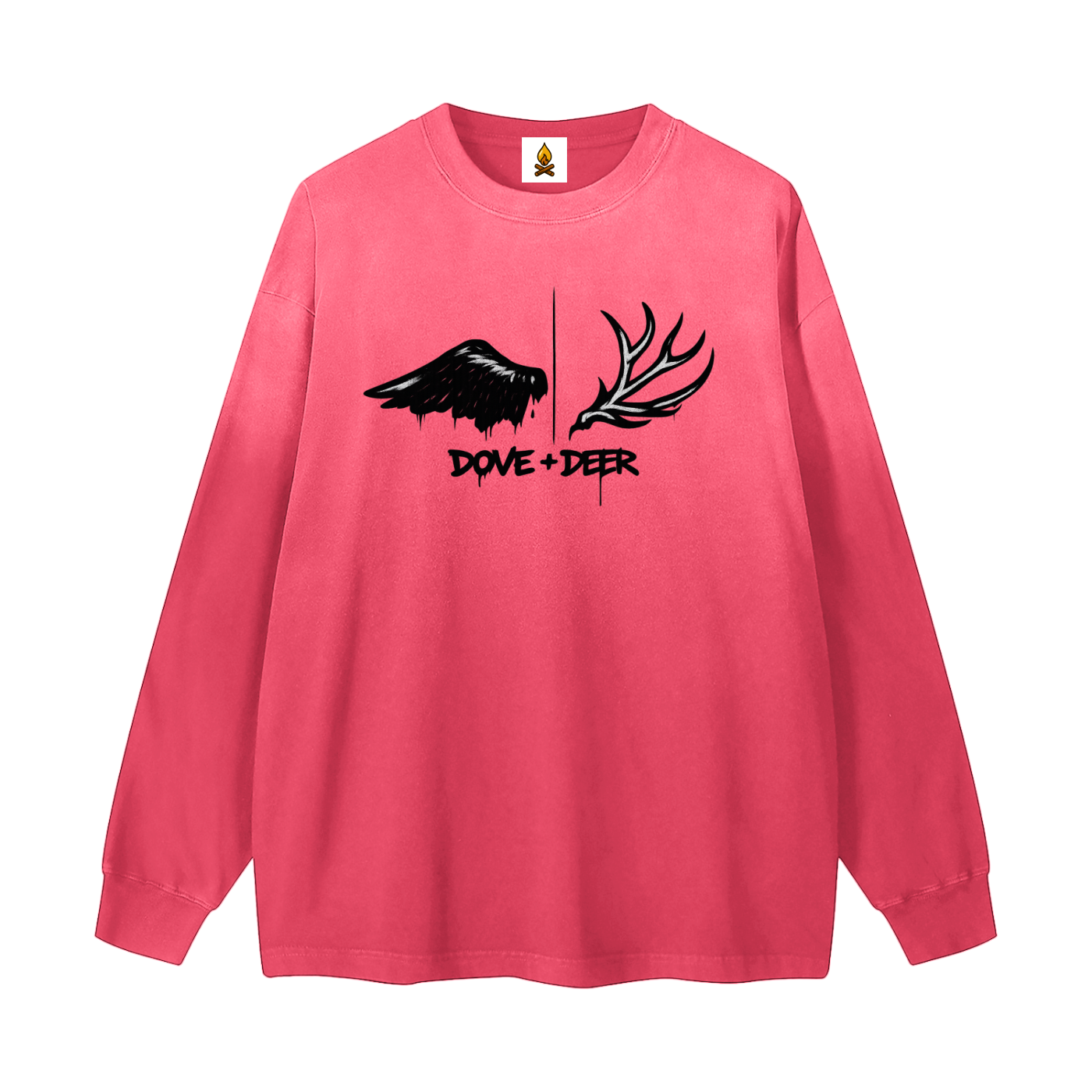 Dove + Deer Graf Gradient Washed Long Sleeve T-Shirt