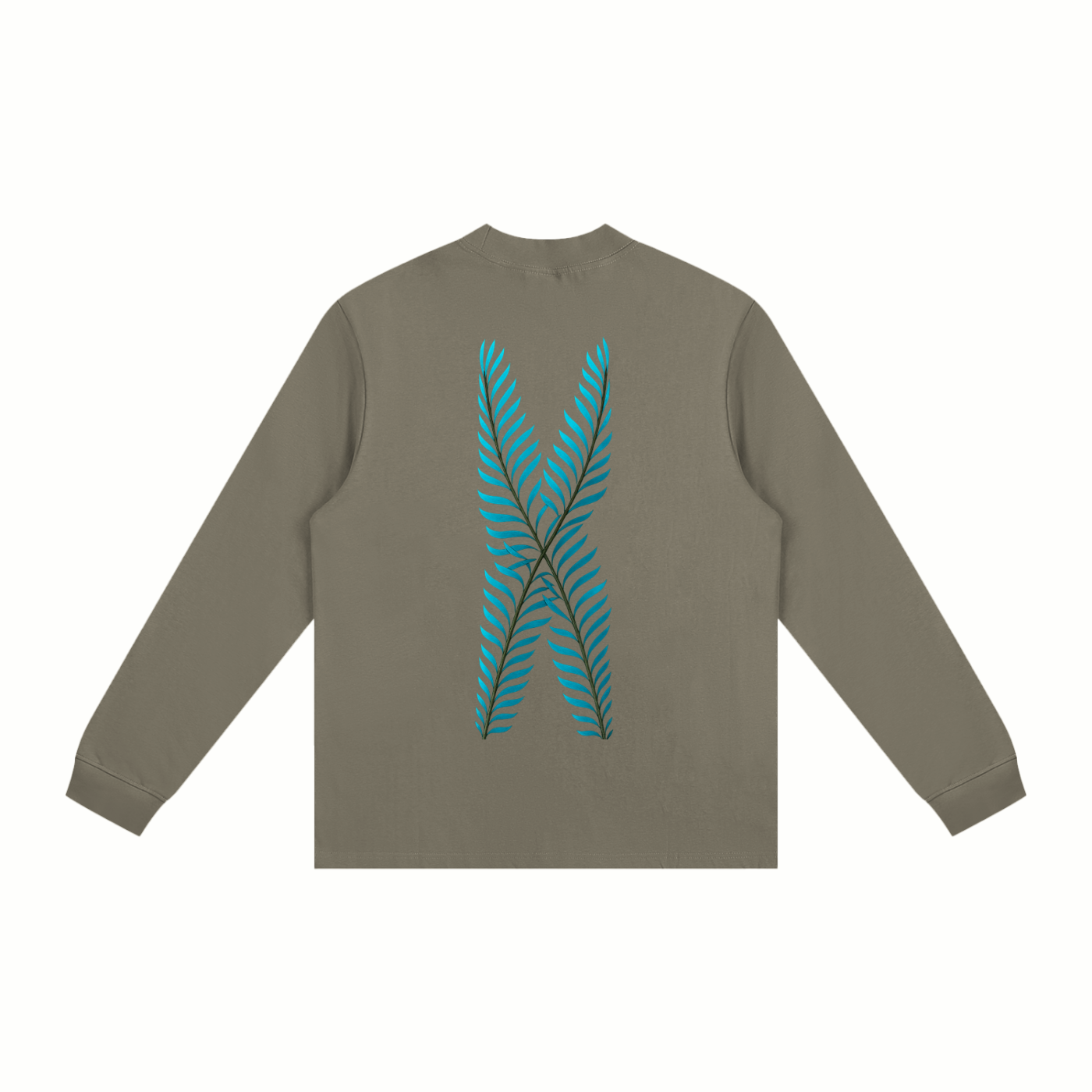AHS Stained Glass- Blue Leaf Back- Non-Shrink Mock Neck Sweatshirt