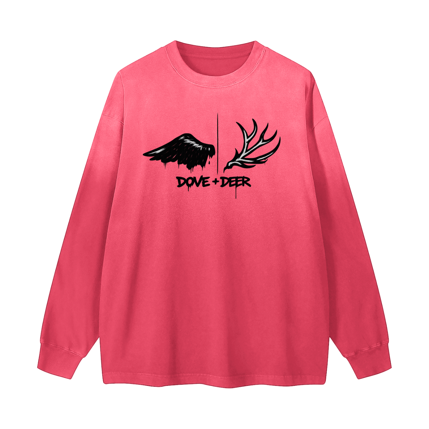 Dove + Deer Graf Gradient Washed Long Sleeve T-Shirt