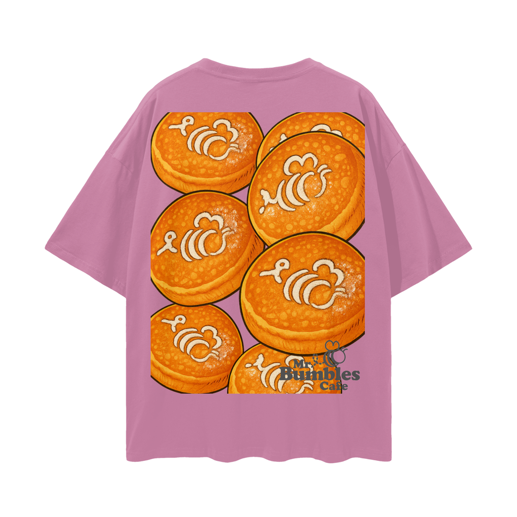 Bumble Cake Backed Streetwear Loose Drop Shoulder T-Shirt