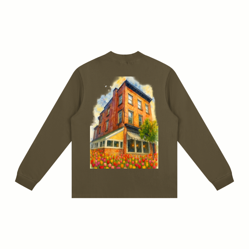 Tulip Front/ 293 State WaterColor Back Essential Non-Shrink Mock Neck Sweatshirt