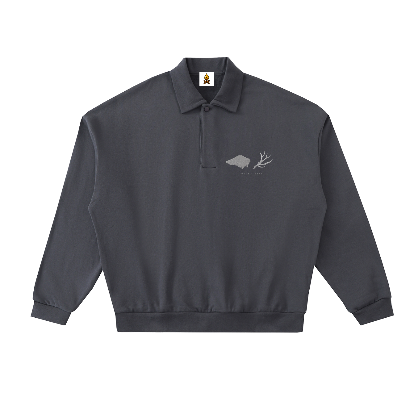 Mussel Shirt Heavyweight Fleece Polo Sweatshirt