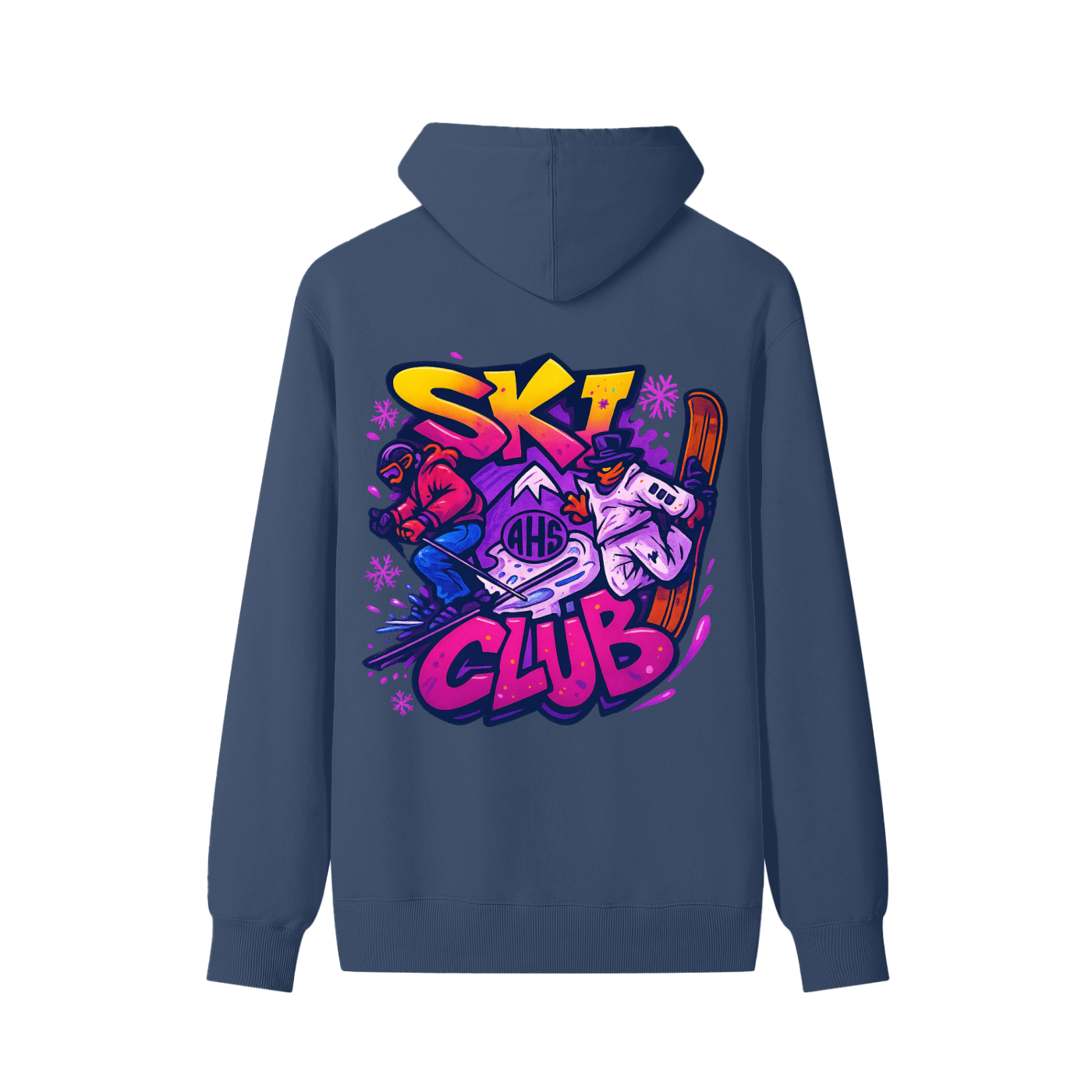 AHS Ski Club Graffiti Back 2 Unisex Cotton Hoodie