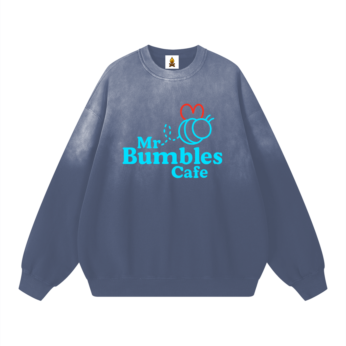Bumbles Logo Sunfade Drop-Shoulder Cotton Sweatshirt