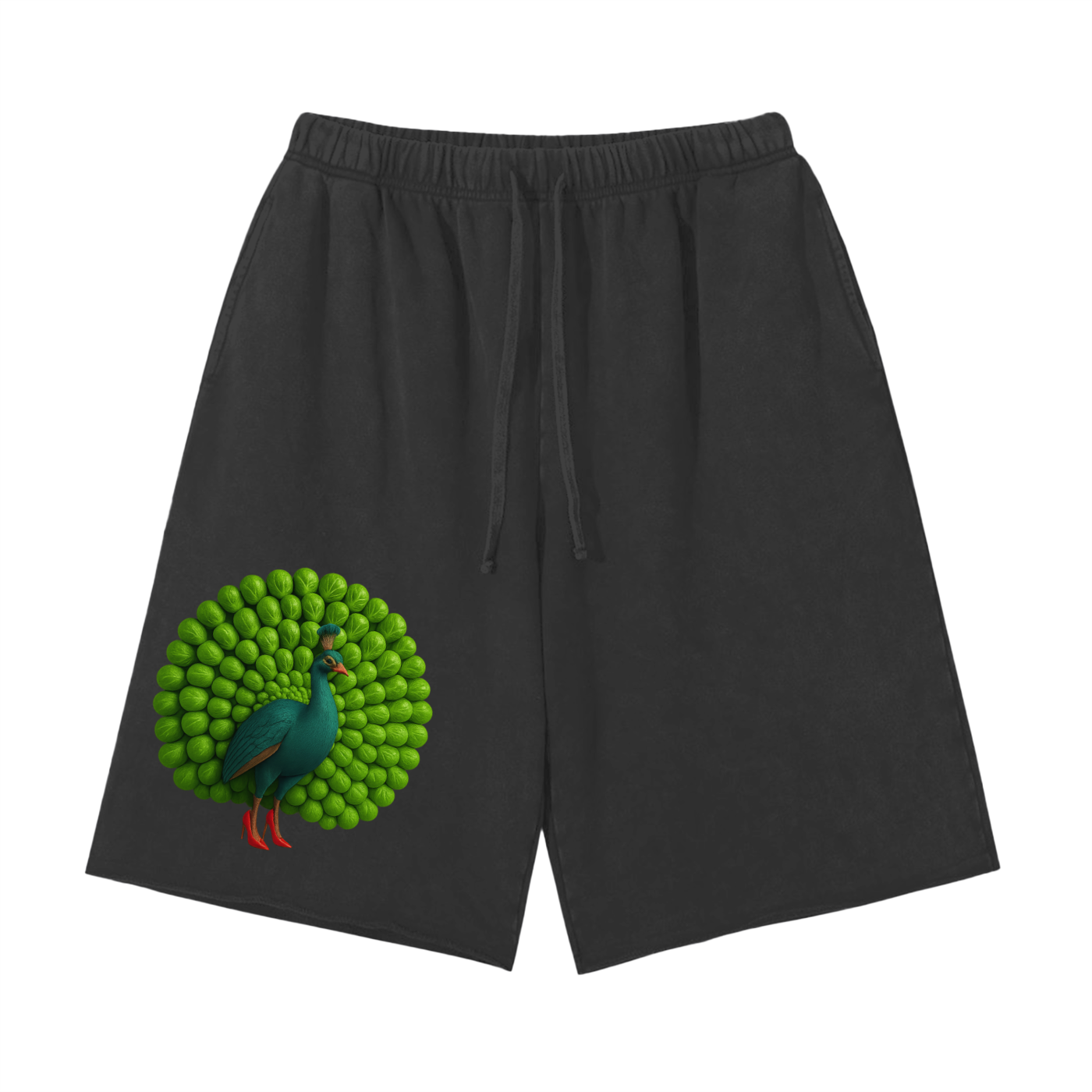 Snow Washed Raw Hem Shorts