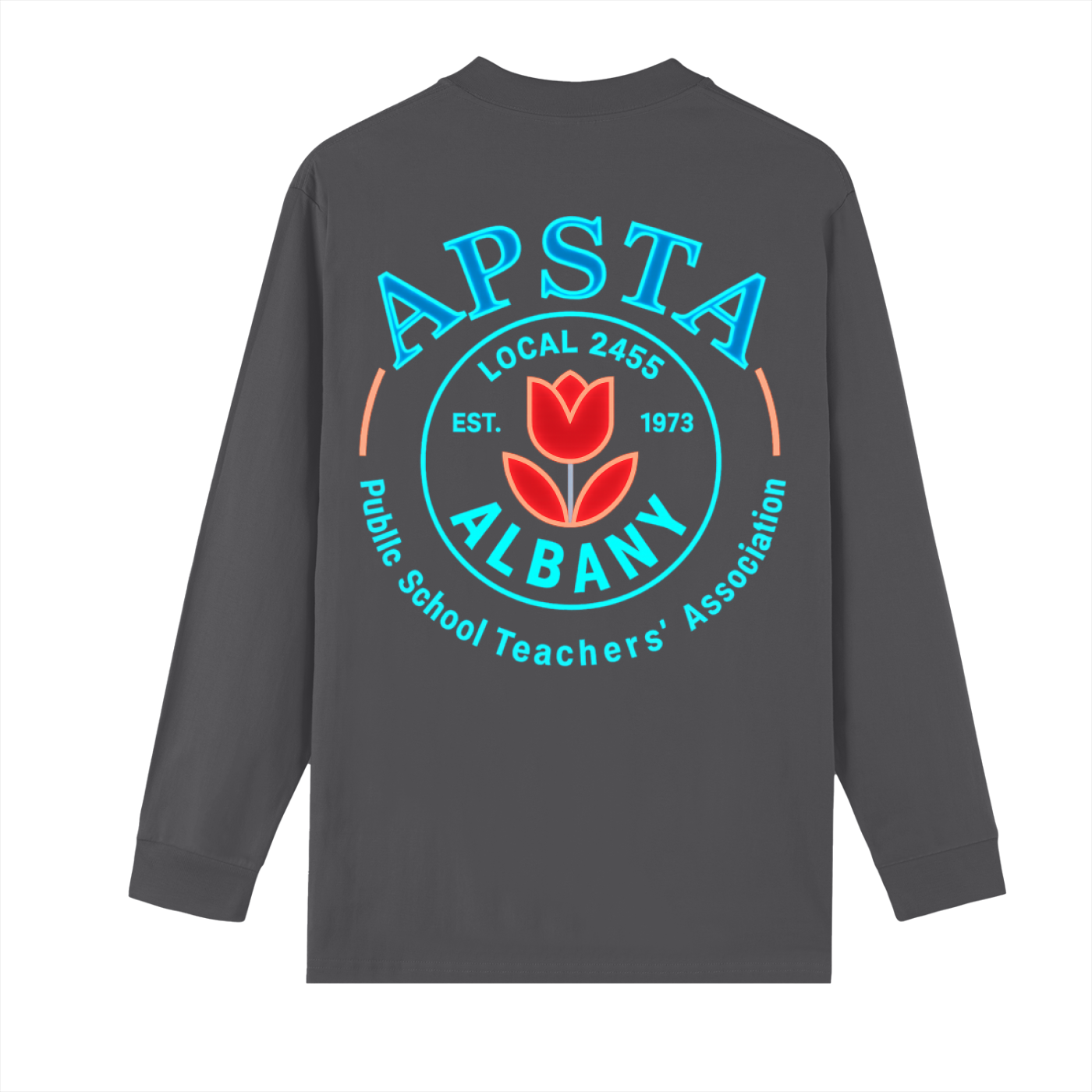 APSTA Neon Crew Neck Drop Shoulder Long Sleeve Shirt