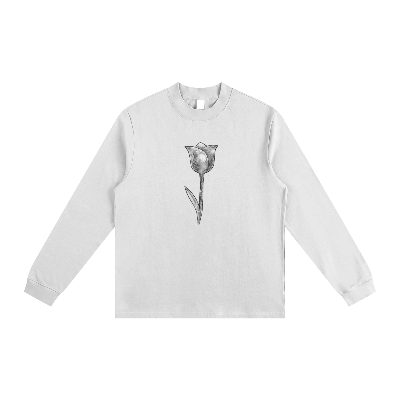 Tulip Front/ 293 State WaterColor Back Essential Non-Shrink Mock Neck Sweatshirt