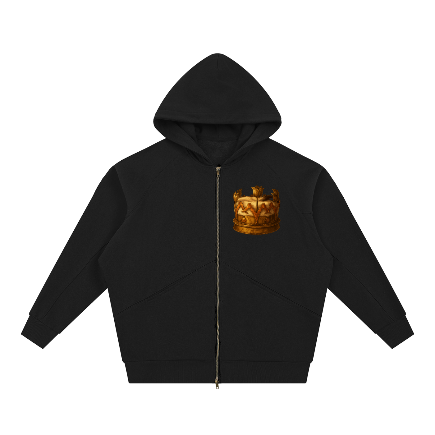 Tulip Crown/ City Hall Dolman Sleeve Zip-Through Fleece  Hoodie