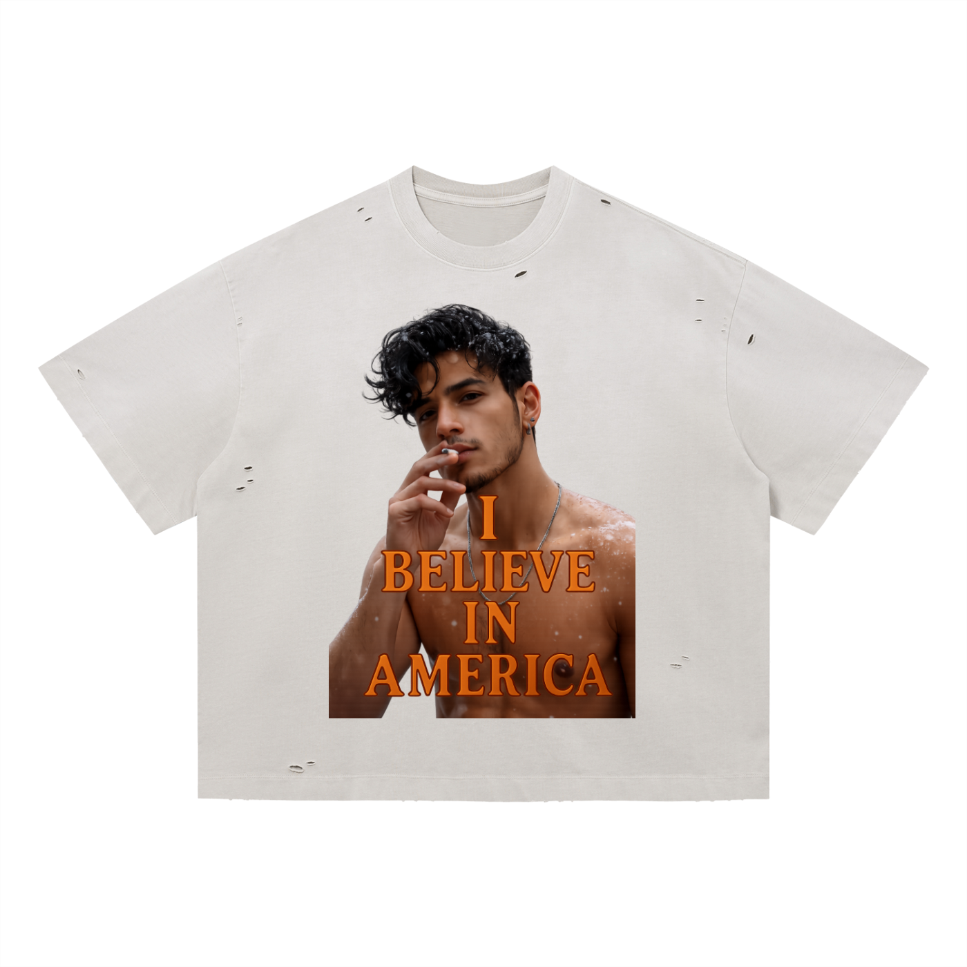 This Boy Believes Vintage Washed Distressed Boxy Oversized T-Shirt