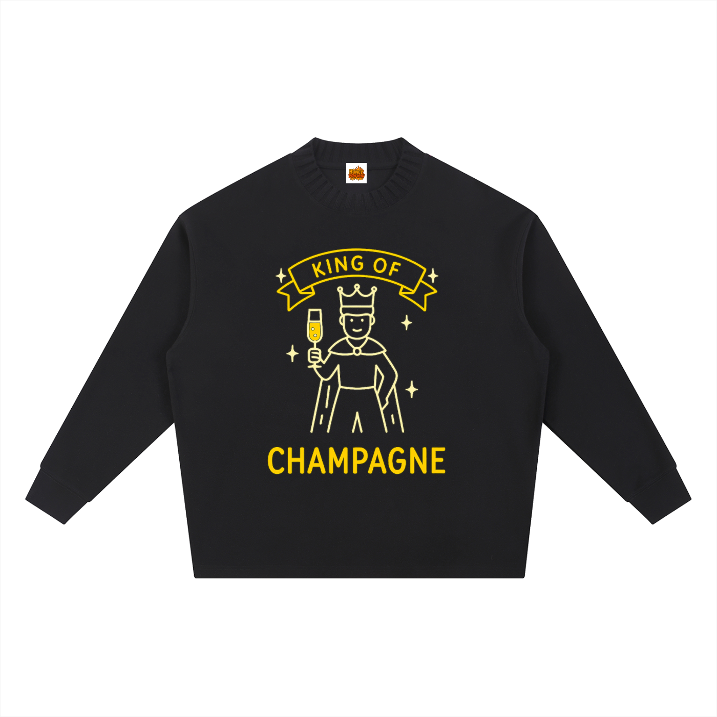King of Champagne Knitted Round Neck Oversize Sweatshirt