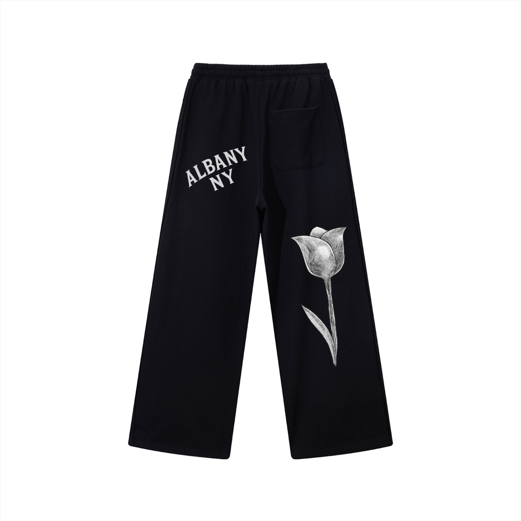 Grey Tulip Contrast Tape Straight-Leg Sweatpants