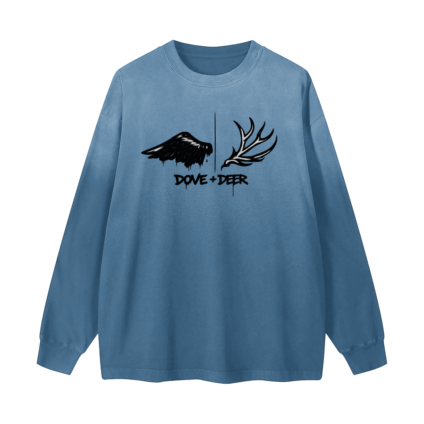 Dove + Deer Graf Gradient Washed Long Sleeve T-Shirt
