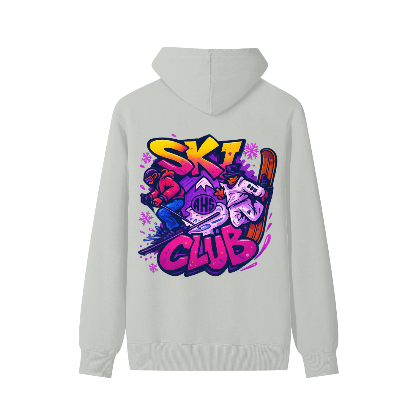 AHS Ski Club Graffiti Back 2 Unisex Cotton Hoodie