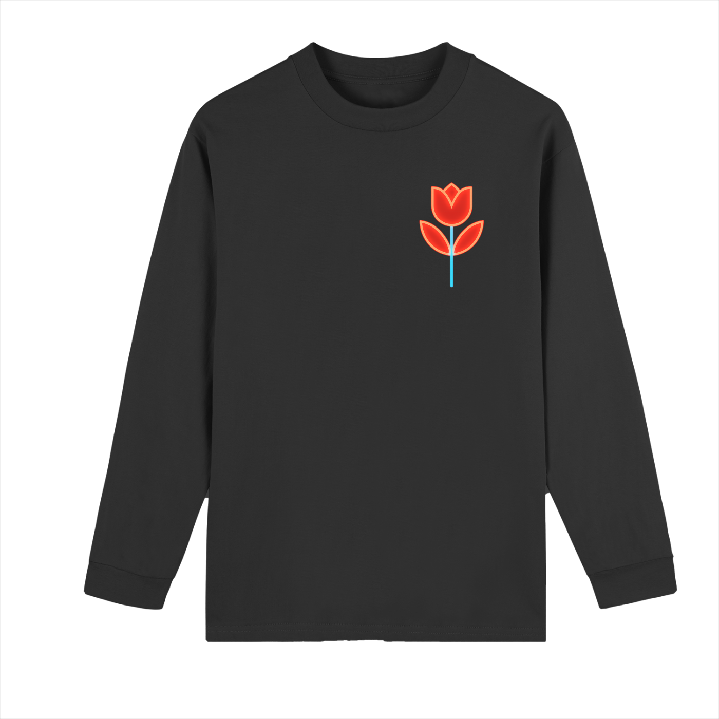 APSTA Neon Crew Neck Drop Shoulder Long Sleeve Shirt