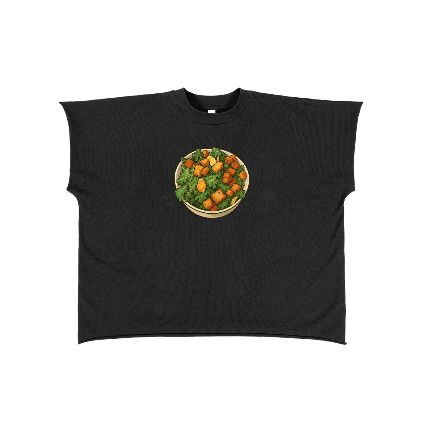 Raw Edge Boxy Non-Shrink T-Shirt