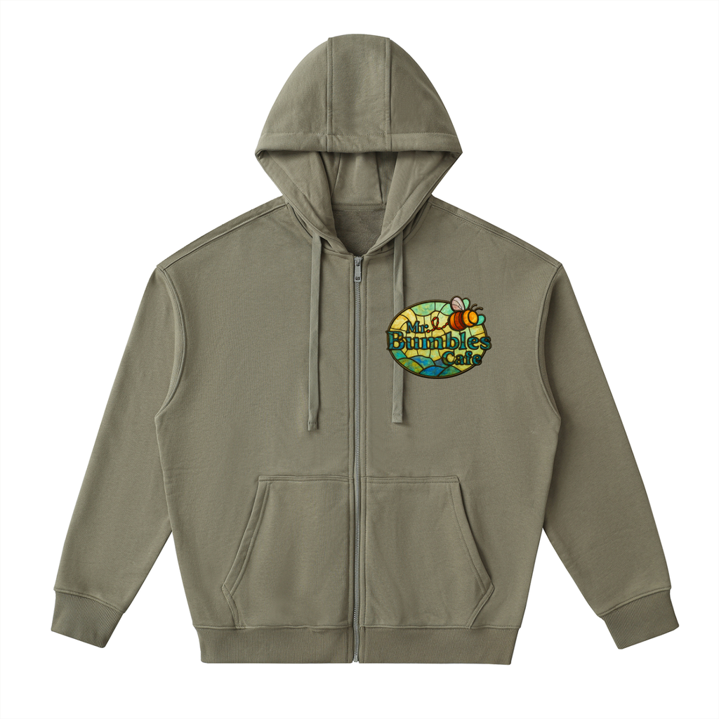 Bumbles Stained Glass Drop-Shoulder Zip Up Hoodie