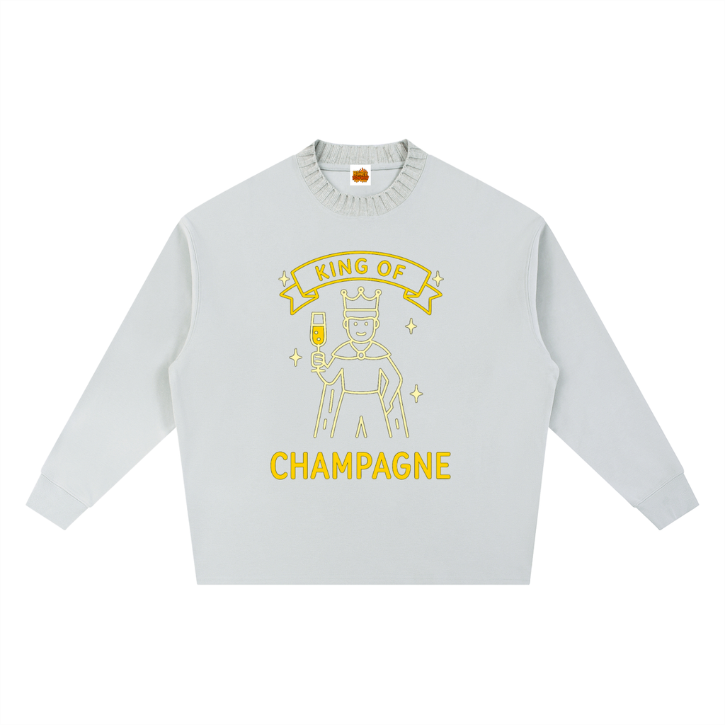 King of Champagne Knitted Round Neck Oversize Sweatshirt