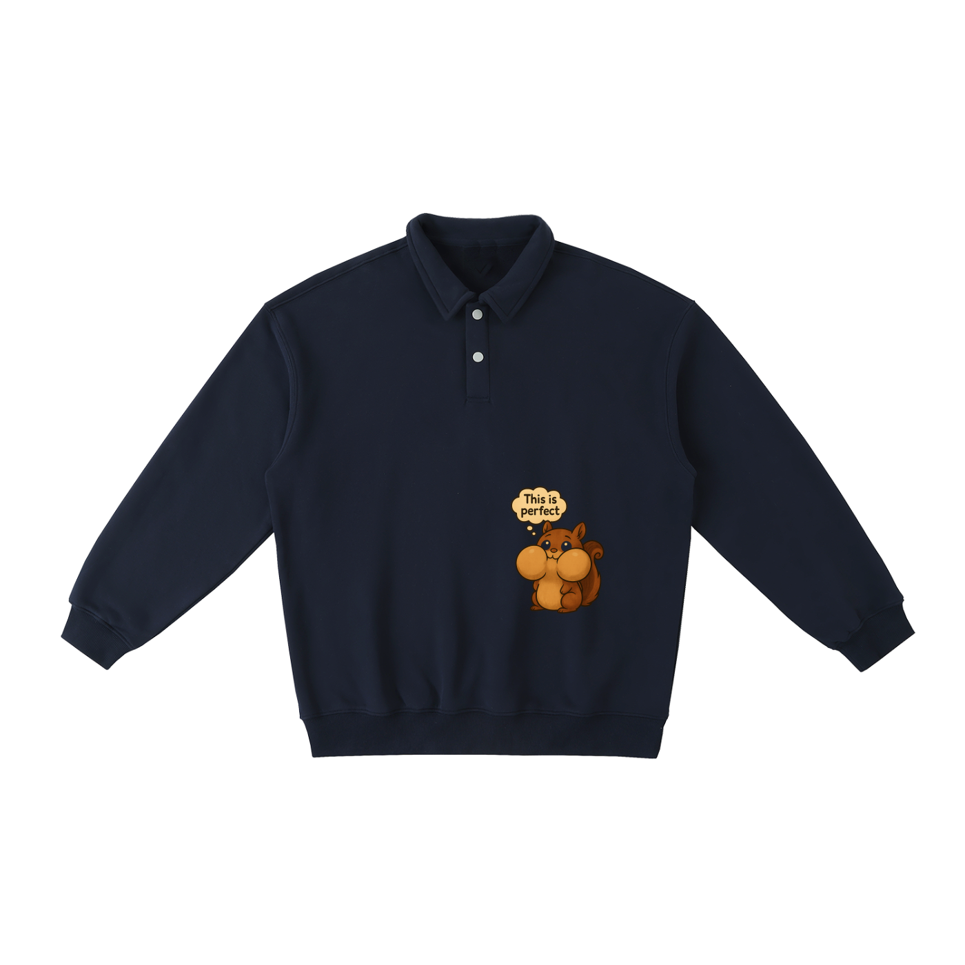 This Is Perfect Chipmunk Heavyweight Polo-Collar Sweatshirt
