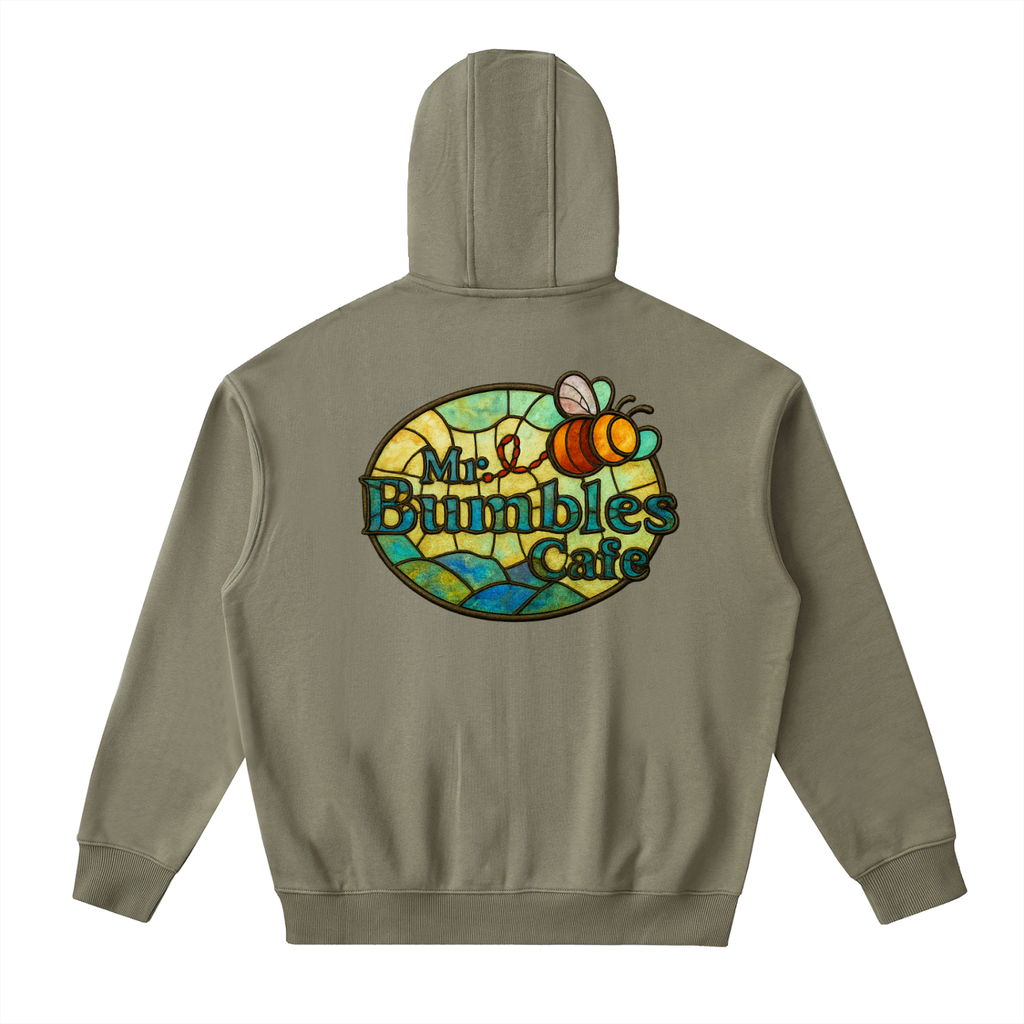 Bumbles Stained Glass Drop-Shoulder Zip Up Hoodie