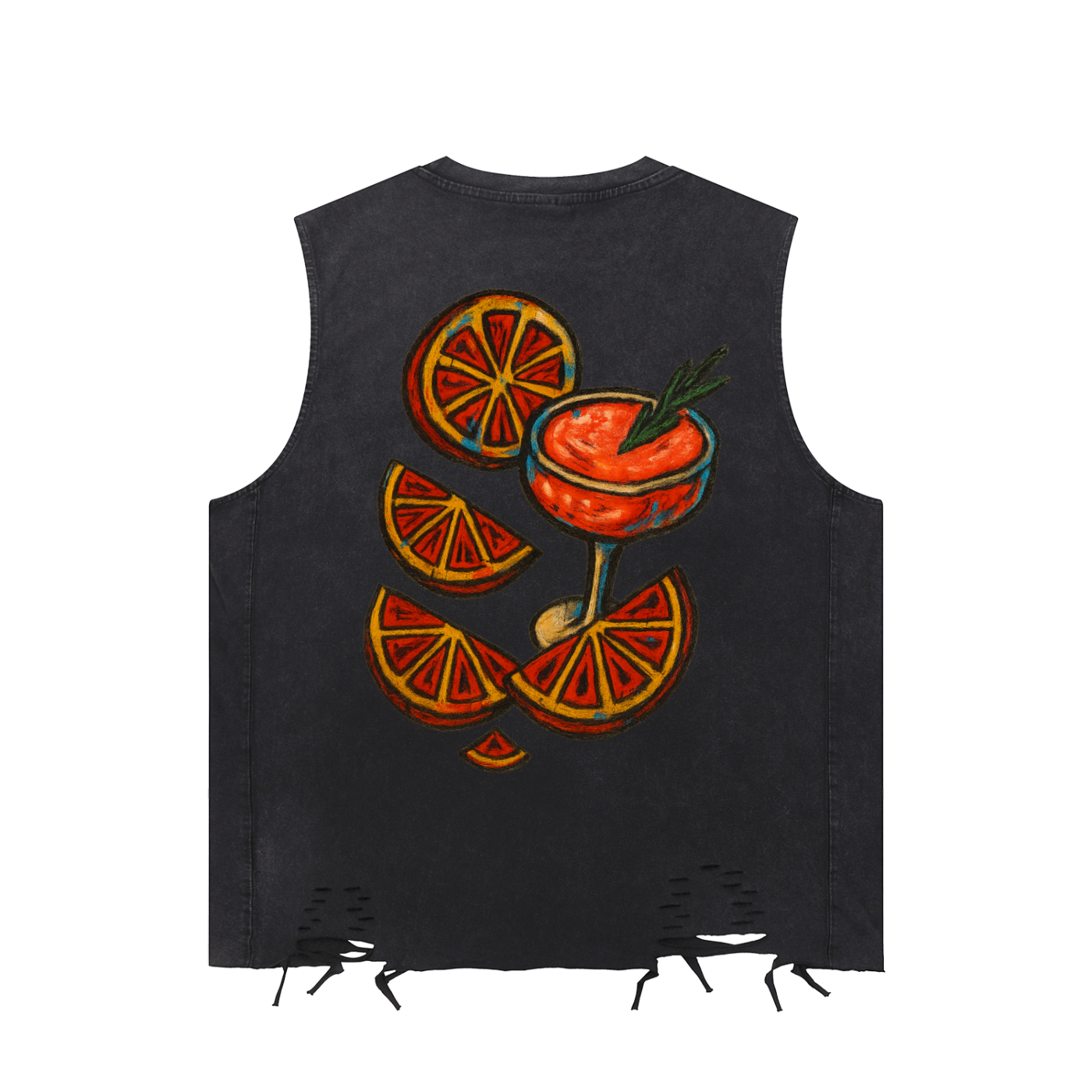 Snow Washed Raw-Hem Tank Top
