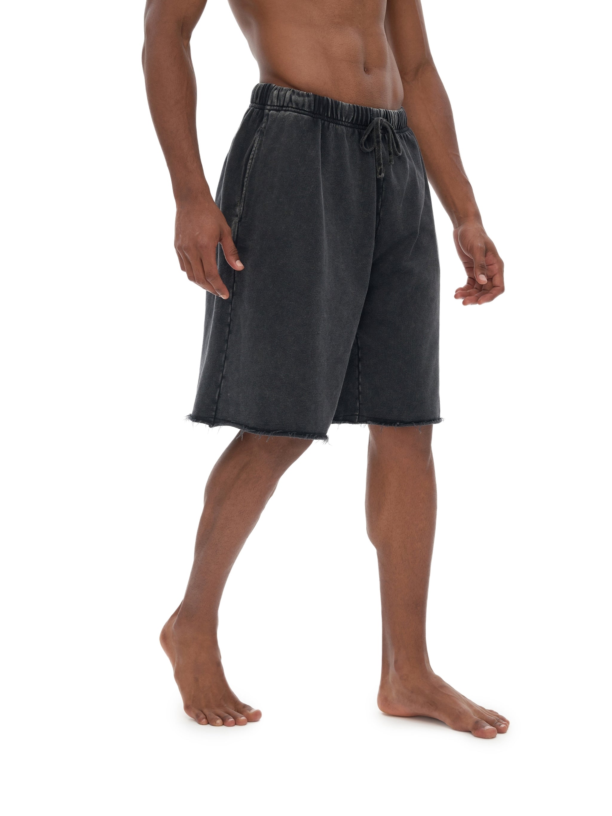 BrusselCock Snow Washed Raw Hem Shorts