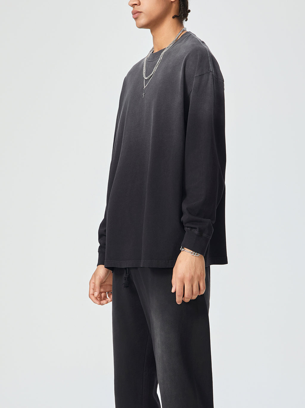 Dove + Deer Graf Gradient Washed Long Sleeve T-Shirt