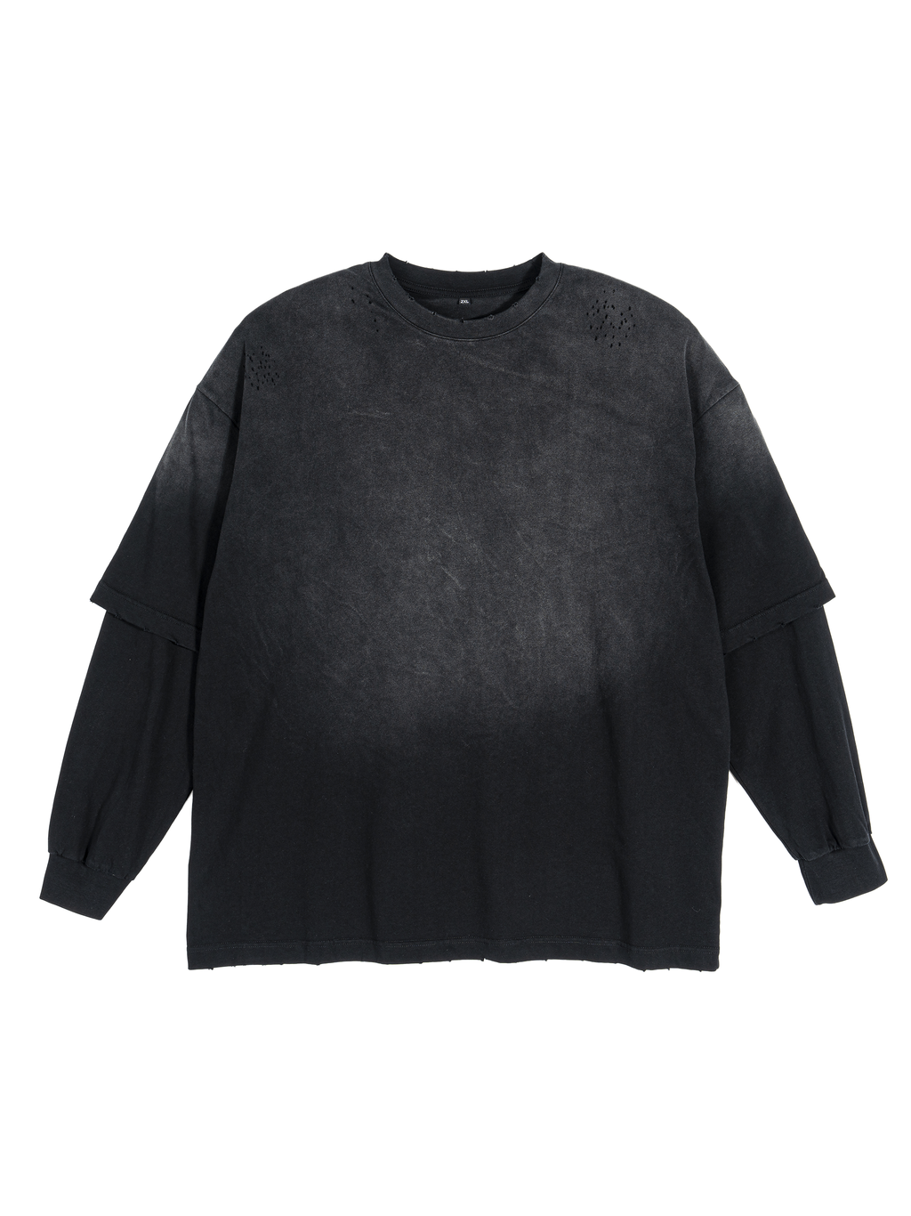 Dove + Deer Espressotini Sunfade Hand-Frayed Faux Two-Piece T-Shirt