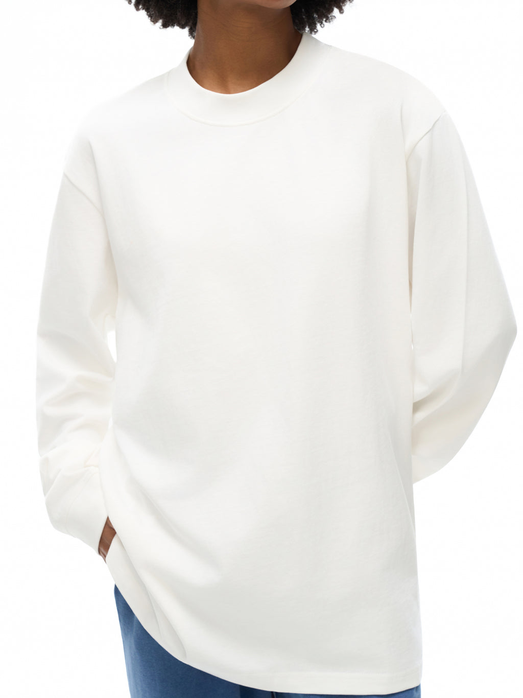 AHS Stained Glass- Blue Leaf Back- Non-Shrink Mock Neck Sweatshirt