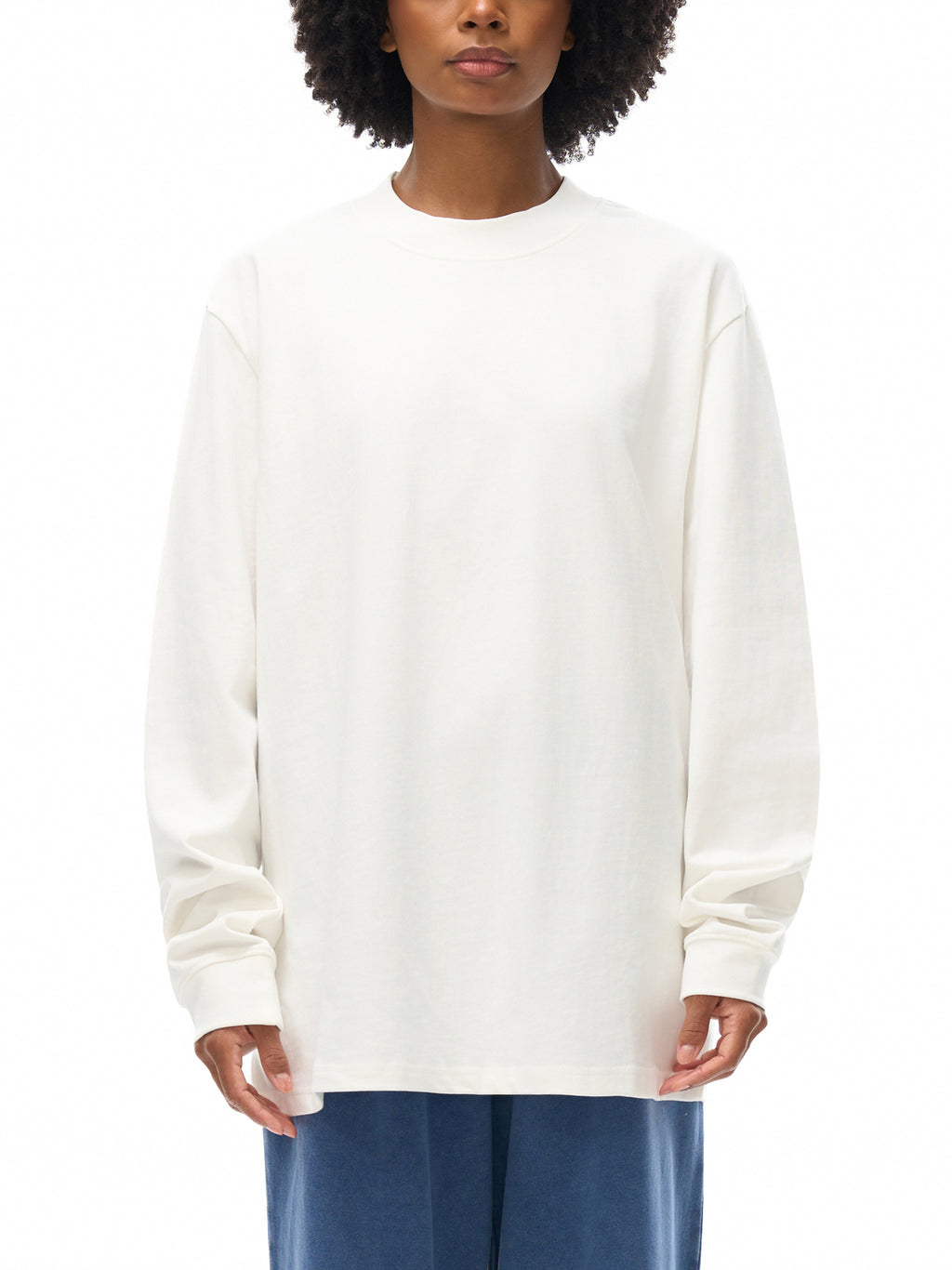 Bumbles Stitched Logo Essential Non-Shrink Mock Neck Sweatshirt