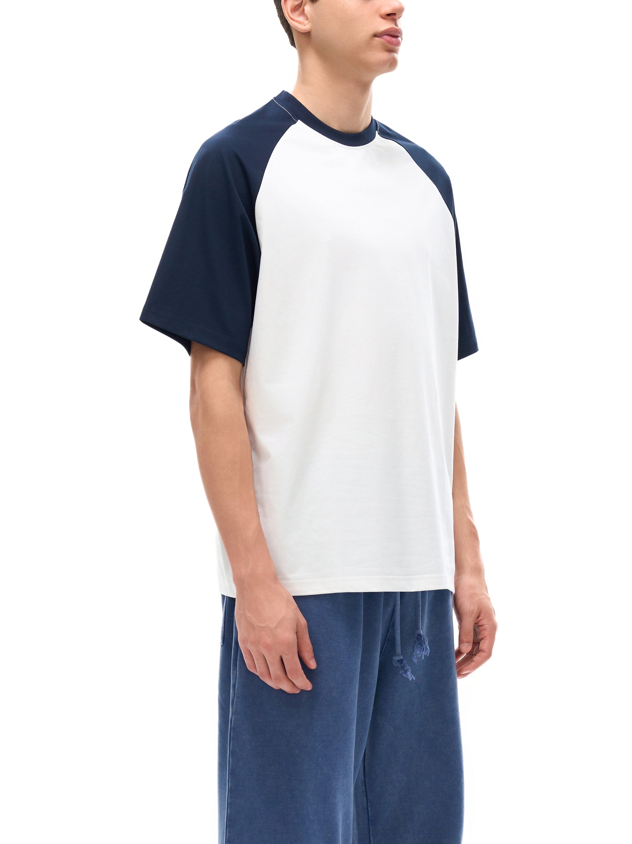 Color-Blocked Raglan Sleeve T-Shirt