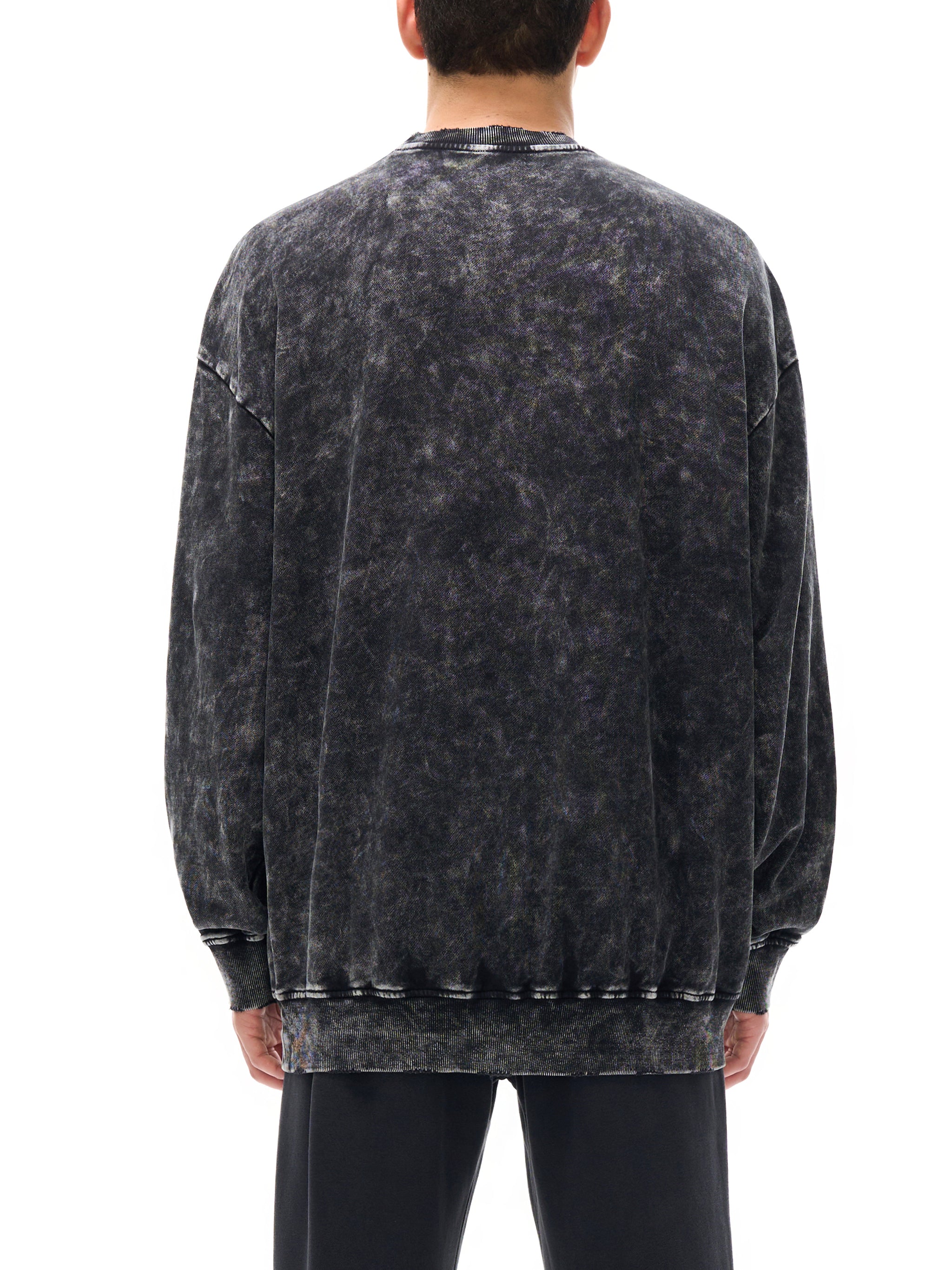 Kale Cesar Single Parm Snow Washed Hand-Frayed Sweatshirt