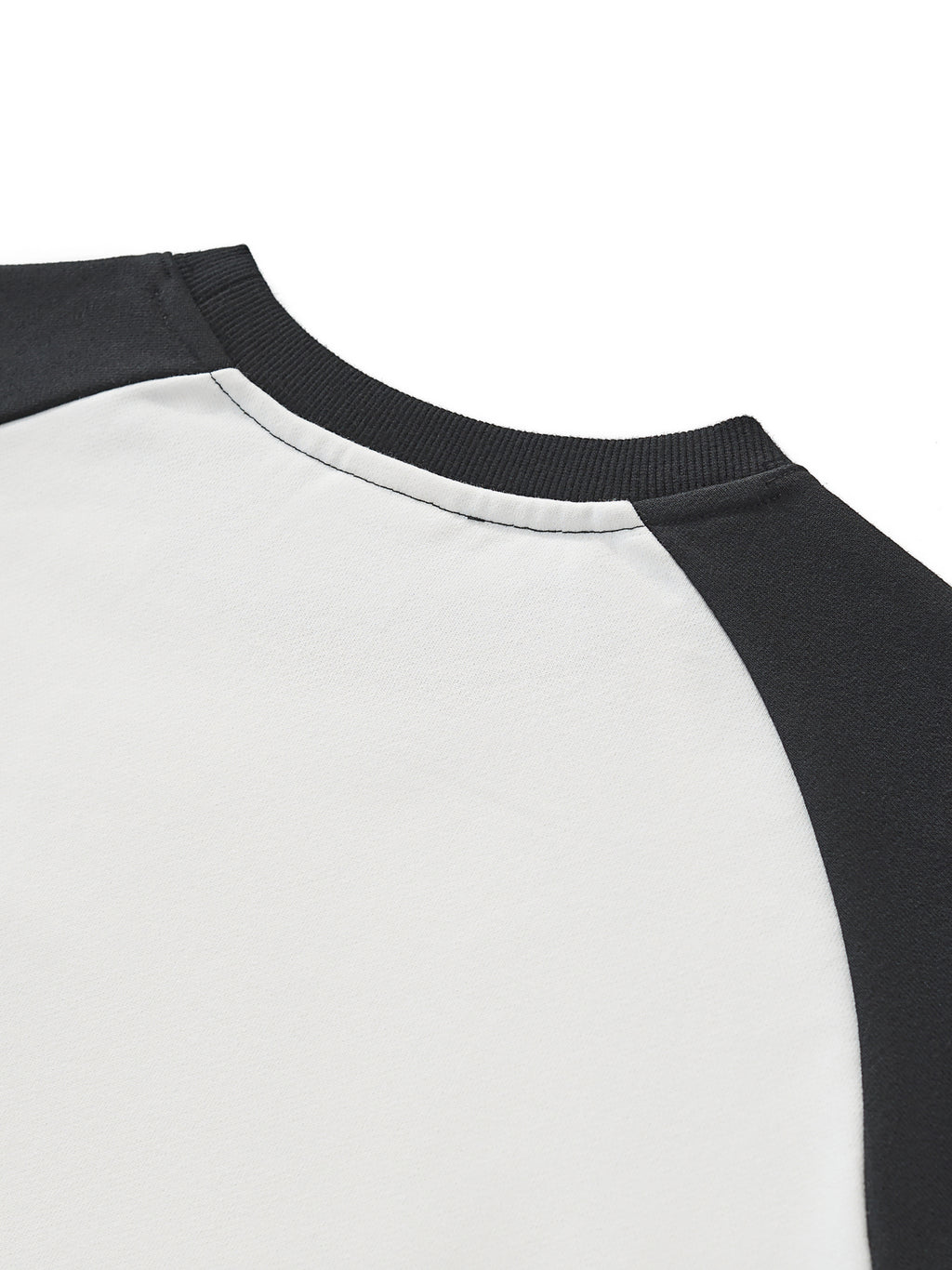 Espressotripi Raw-Hem Color-Block Raglan Crop Sweatshirt