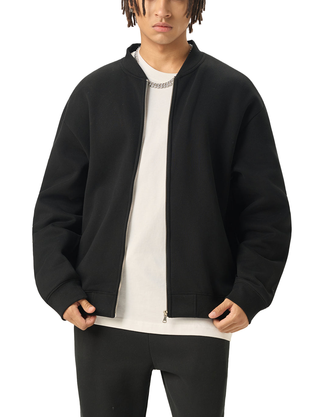 The Grocer Zip-Up Fleeced Varsity Jacket