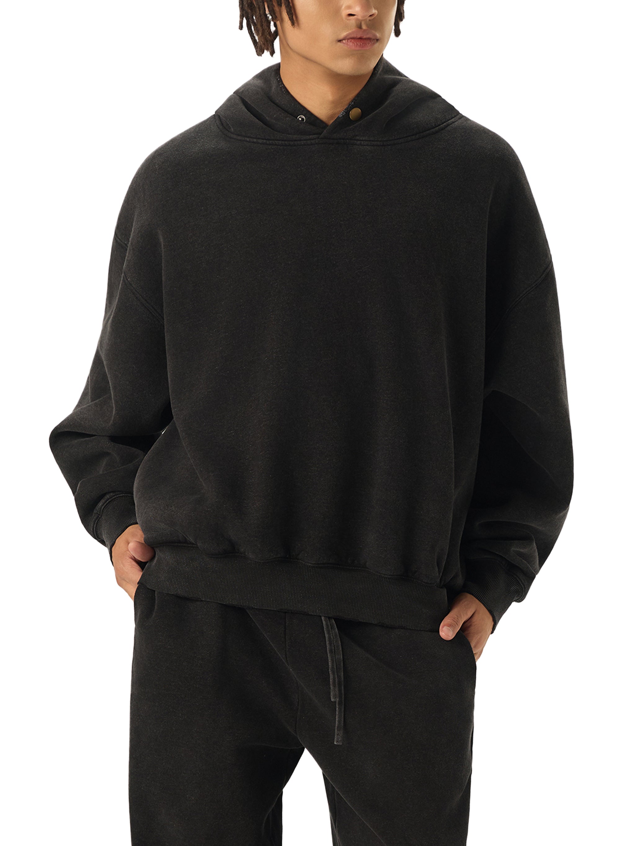 Albany Moses Frayed Enzyme Washed Fleece Hoodie