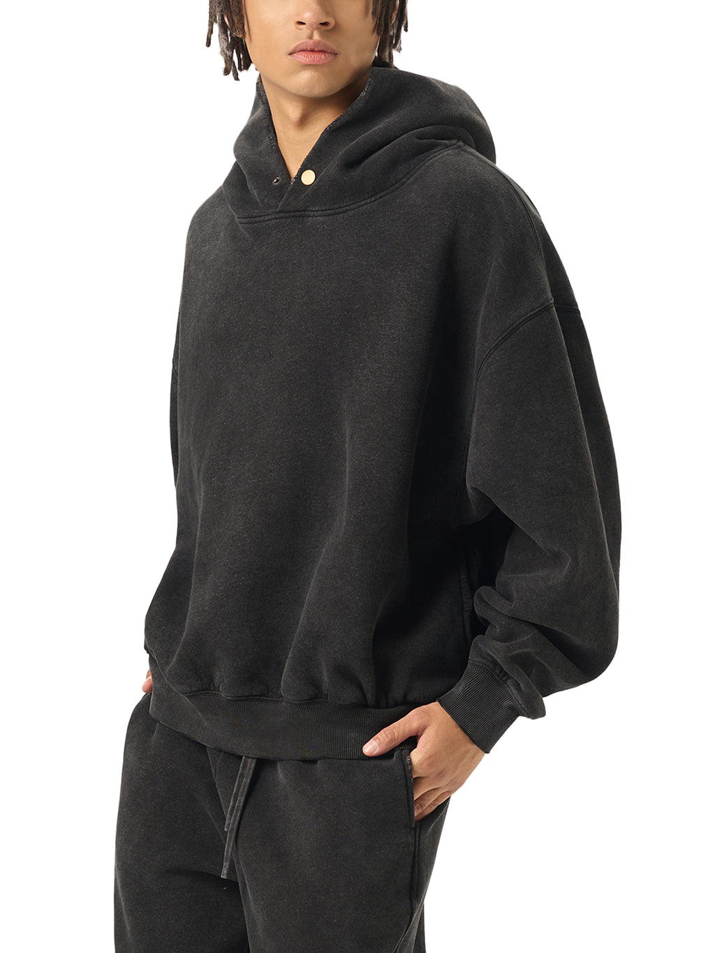 Albany Moses Frayed Enzyme Washed Fleece Hoodie