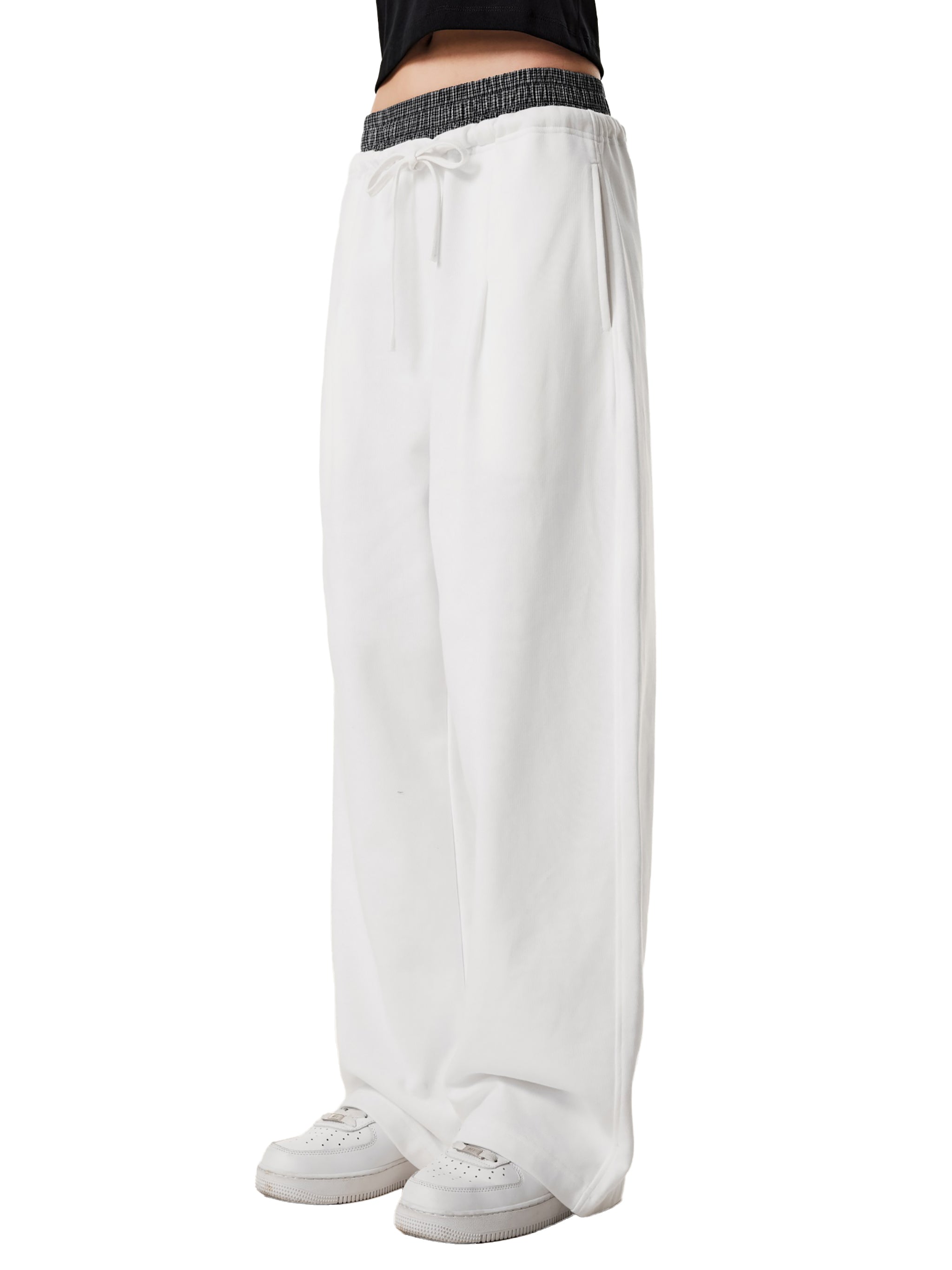 Espressotini Plaid Contrast Waist Pants