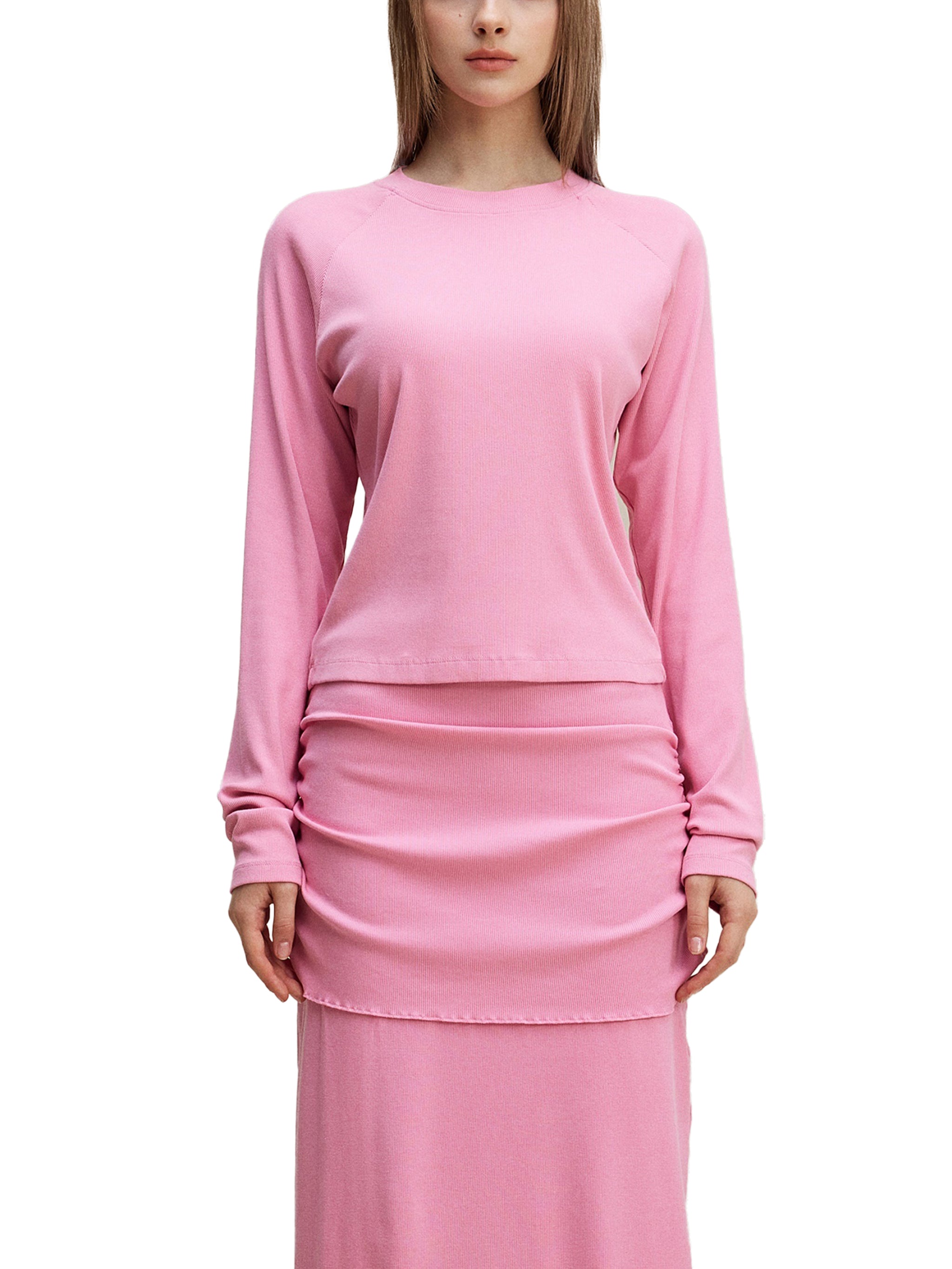 Dove + Deer Fall Logo Dyed Washed Raglan Long Sleeve Slim T-Shirt