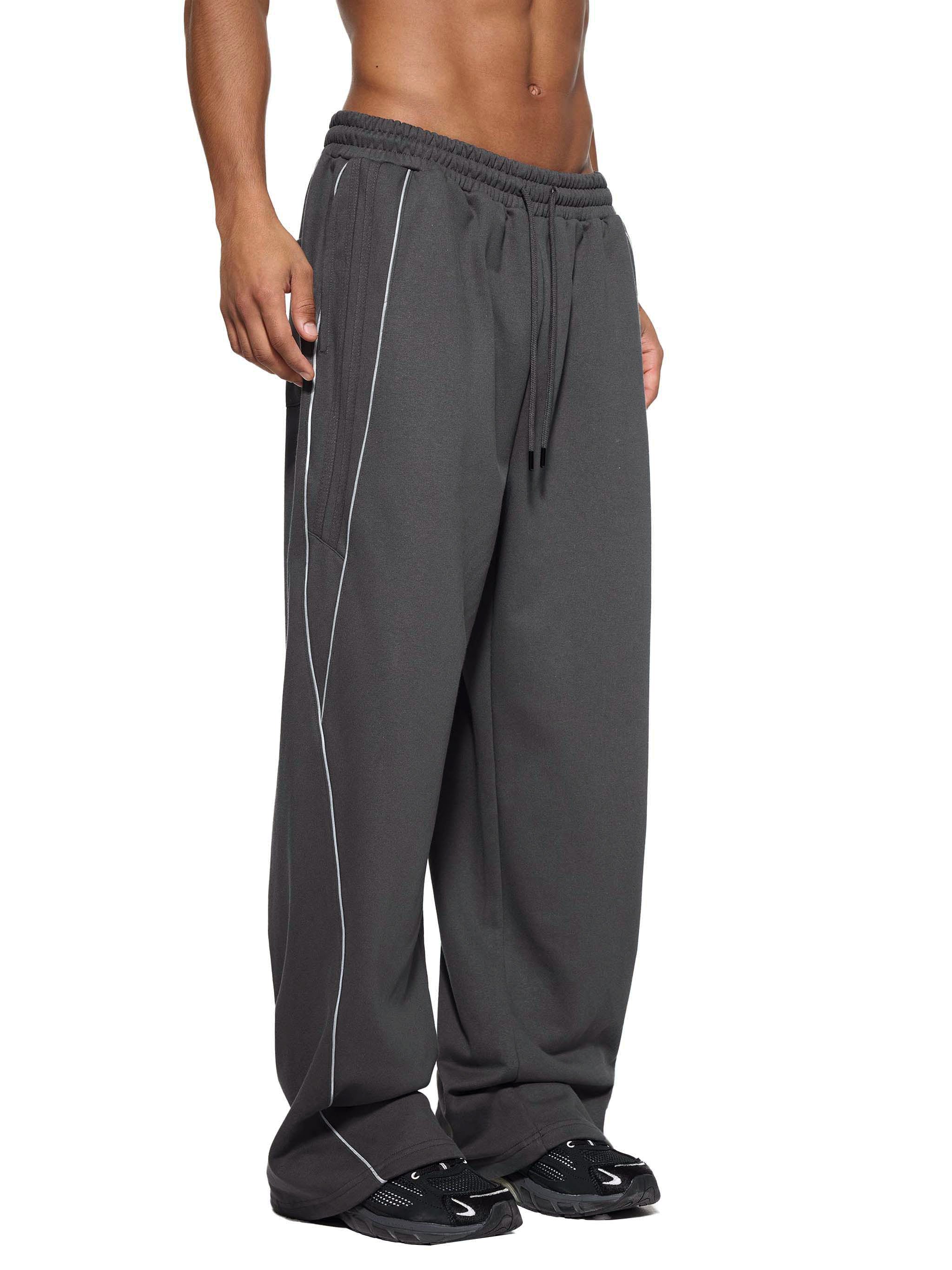 Bumbles Heart Wing Reflection Striped Straight-Leg Sweatpants