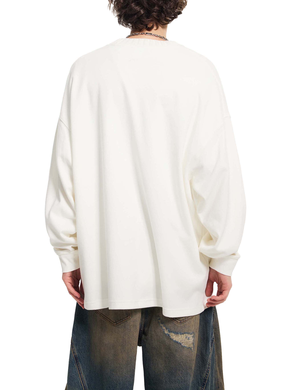 King of Champagne Knitted Round Neck Oversize Sweatshirt