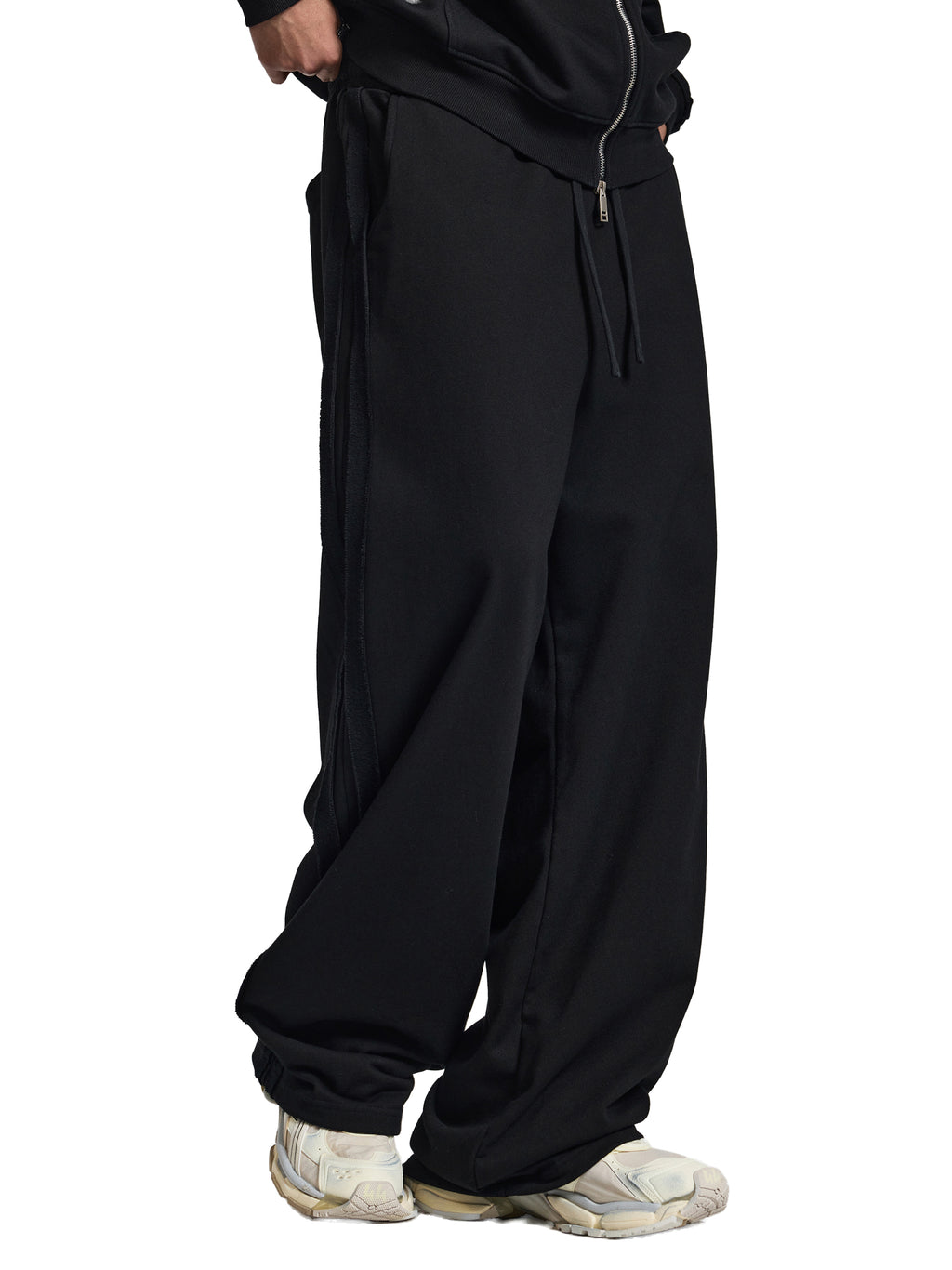 Grey Tulip Contrast Tape Straight-Leg Sweatpants