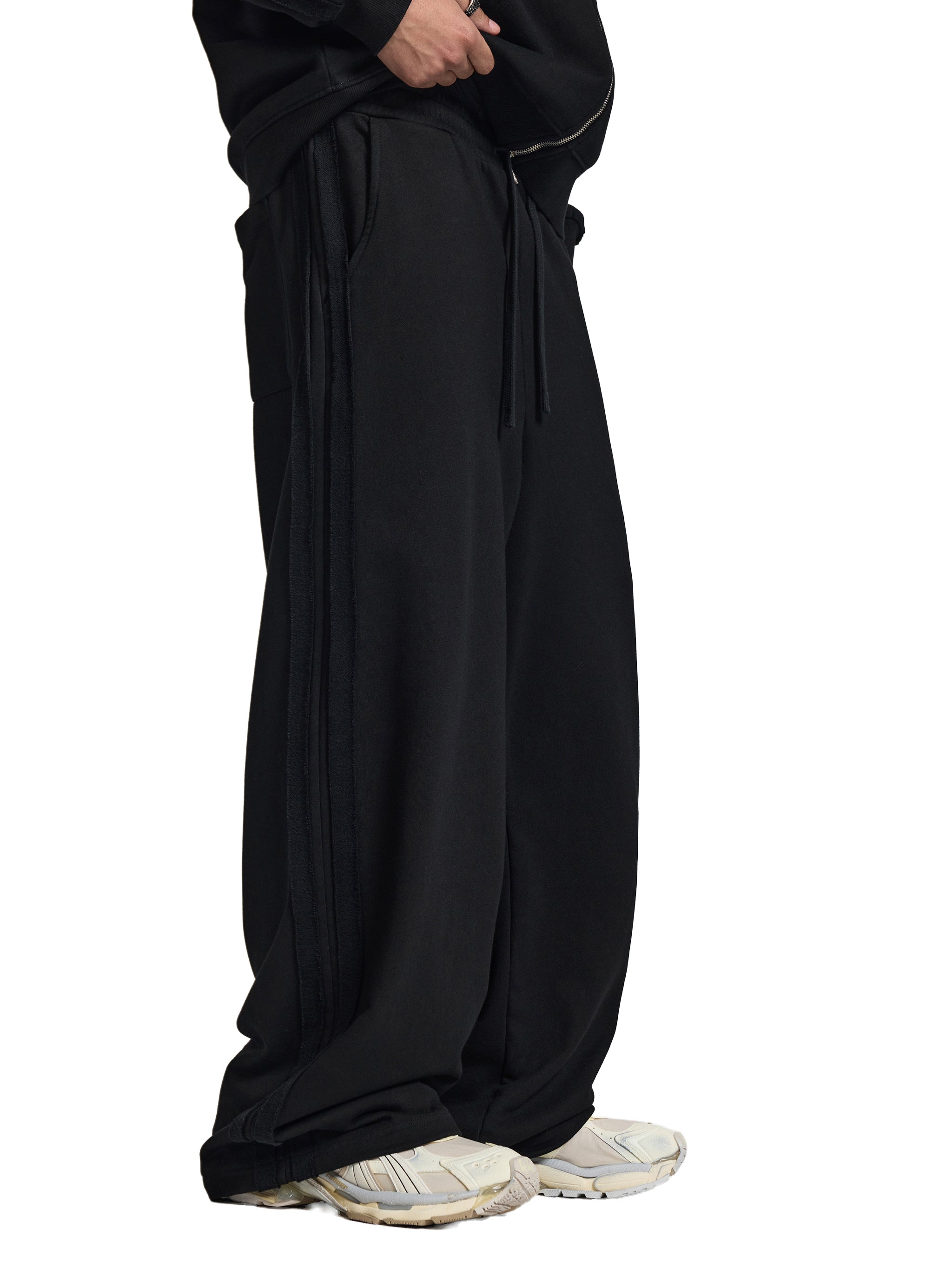 Grey Tulip Contrast Tape Straight-Leg Sweatpants