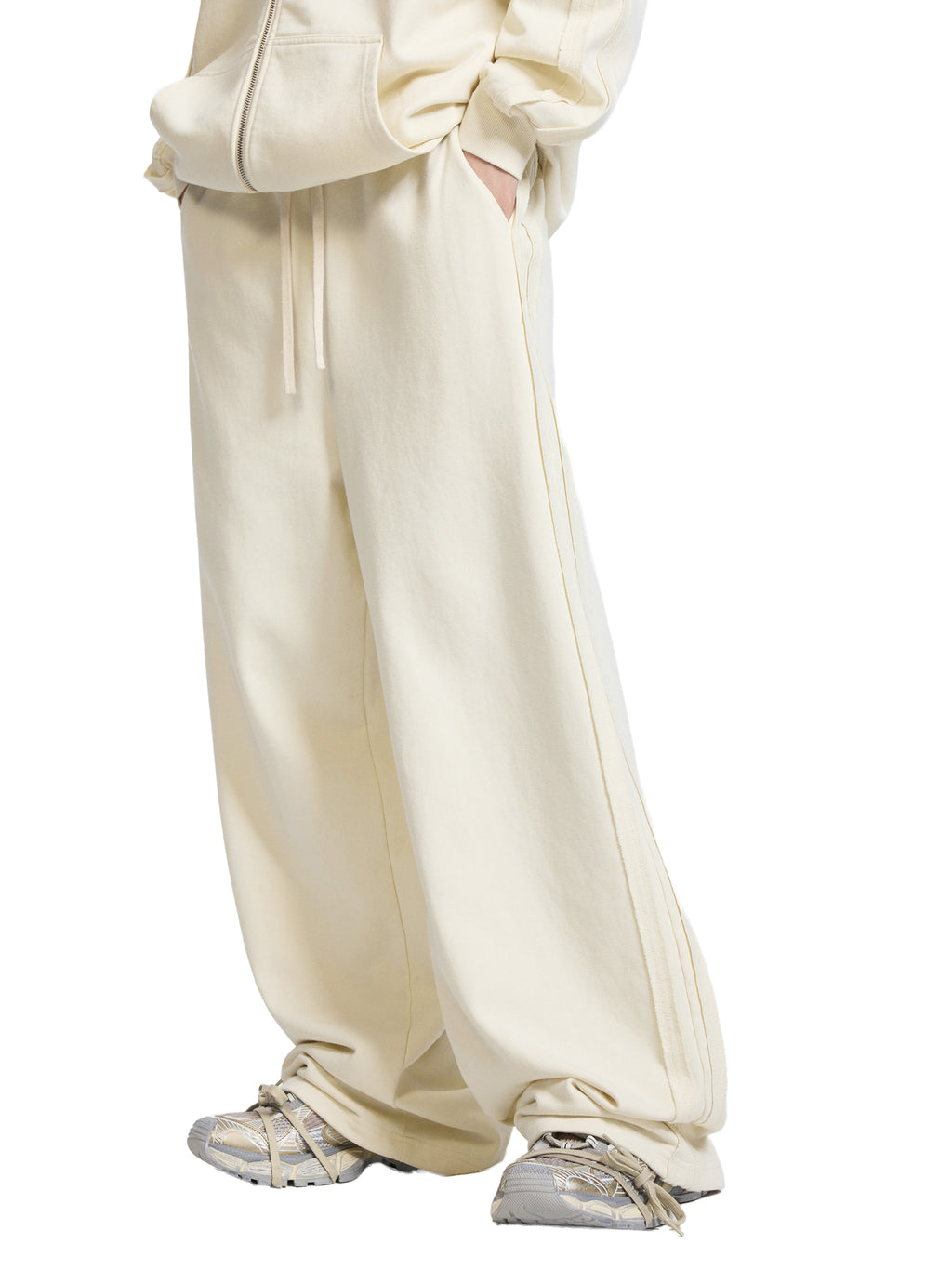 Grey Tulip Contrast Tape Straight-Leg Sweatpants