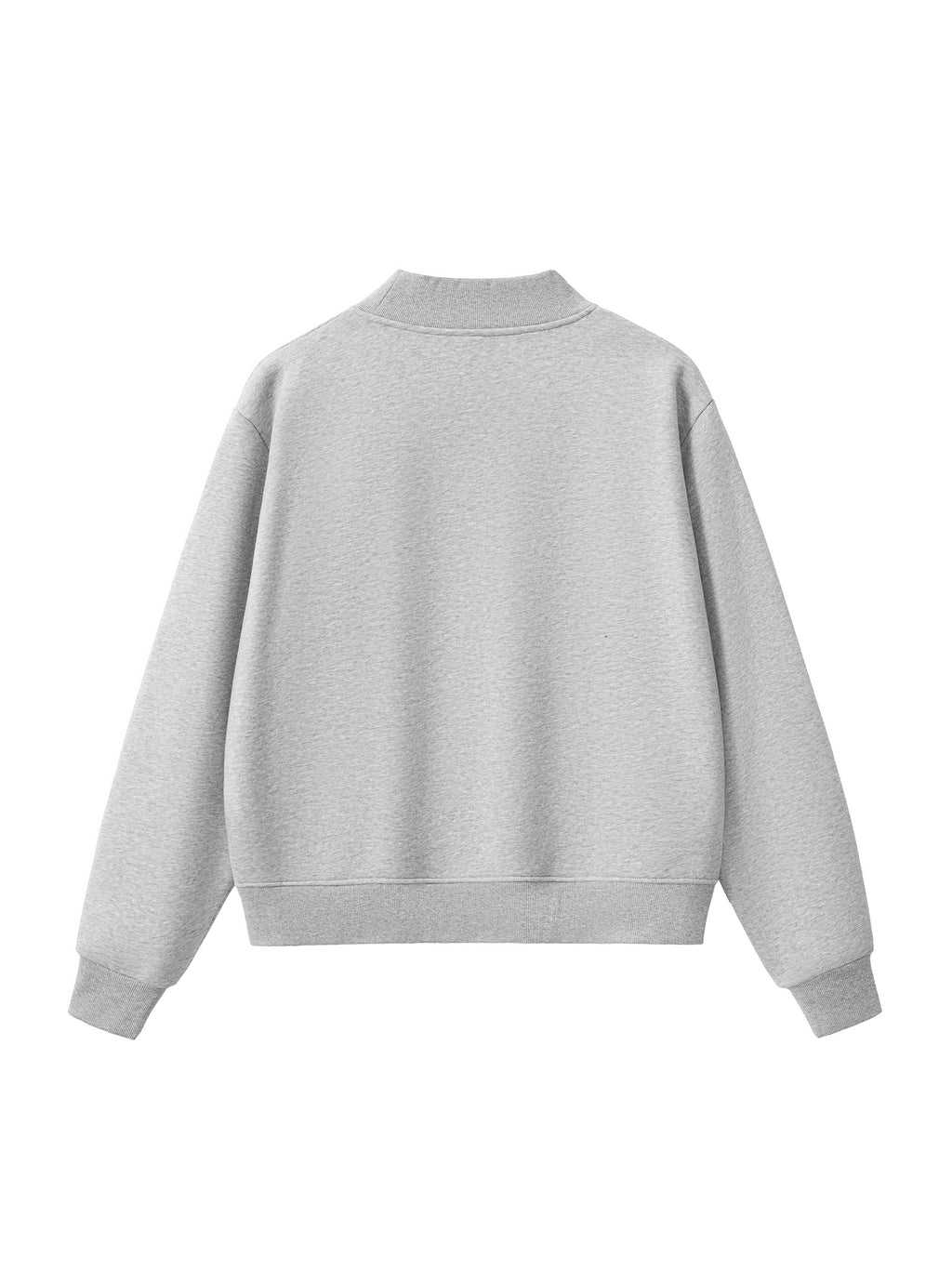 White Pom Essential Fleece Mid-Neck Crew Sweatshirt