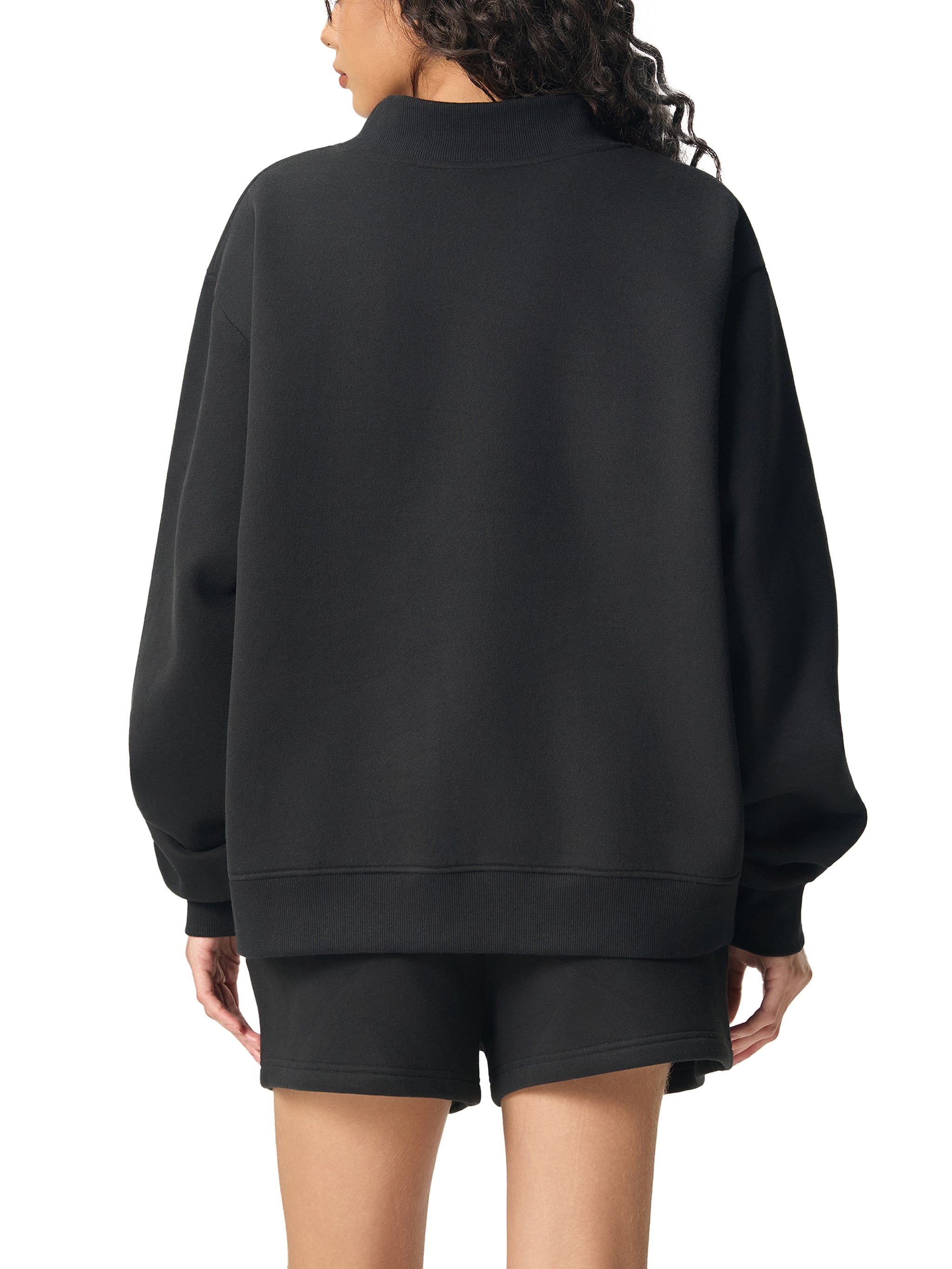 Queen of Champagne Mock-Neck Crew Sweatshirt